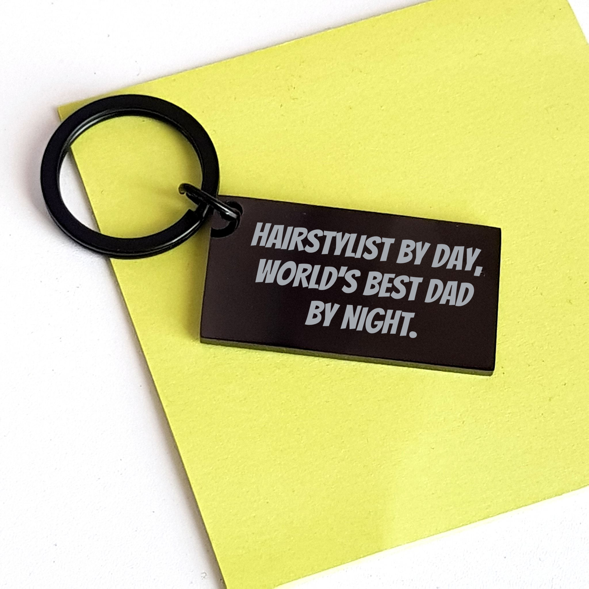 Hairstylist Keychain, Funny Quote, Graduation Gifts from Men to Hairstylist Friends, Engraved Stainless Steel Keyring - Image 3