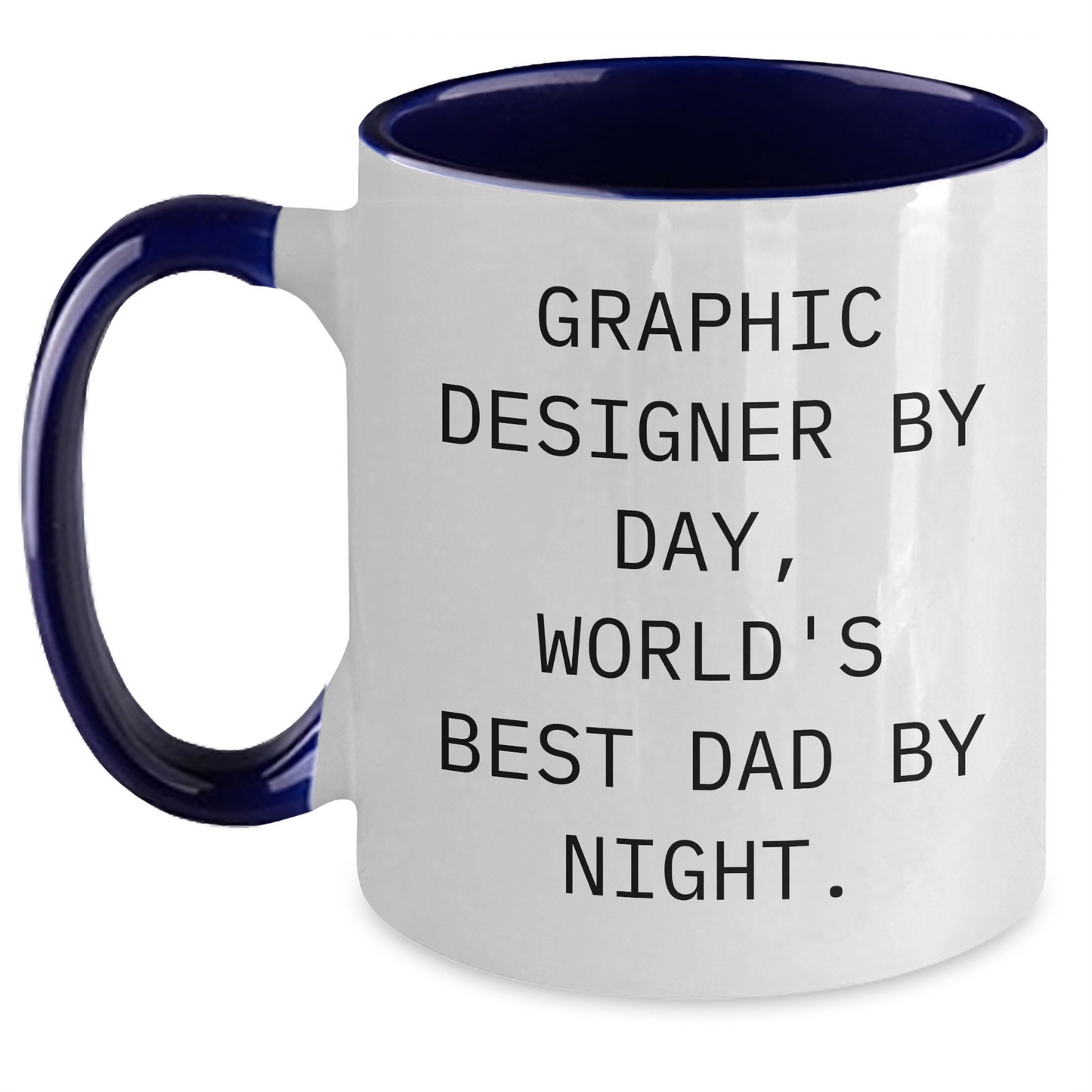 Funny Graphic Designer Gifts for Men from World's Best Dad By Night - Two Tone Coffee Mug for Graduation - Main