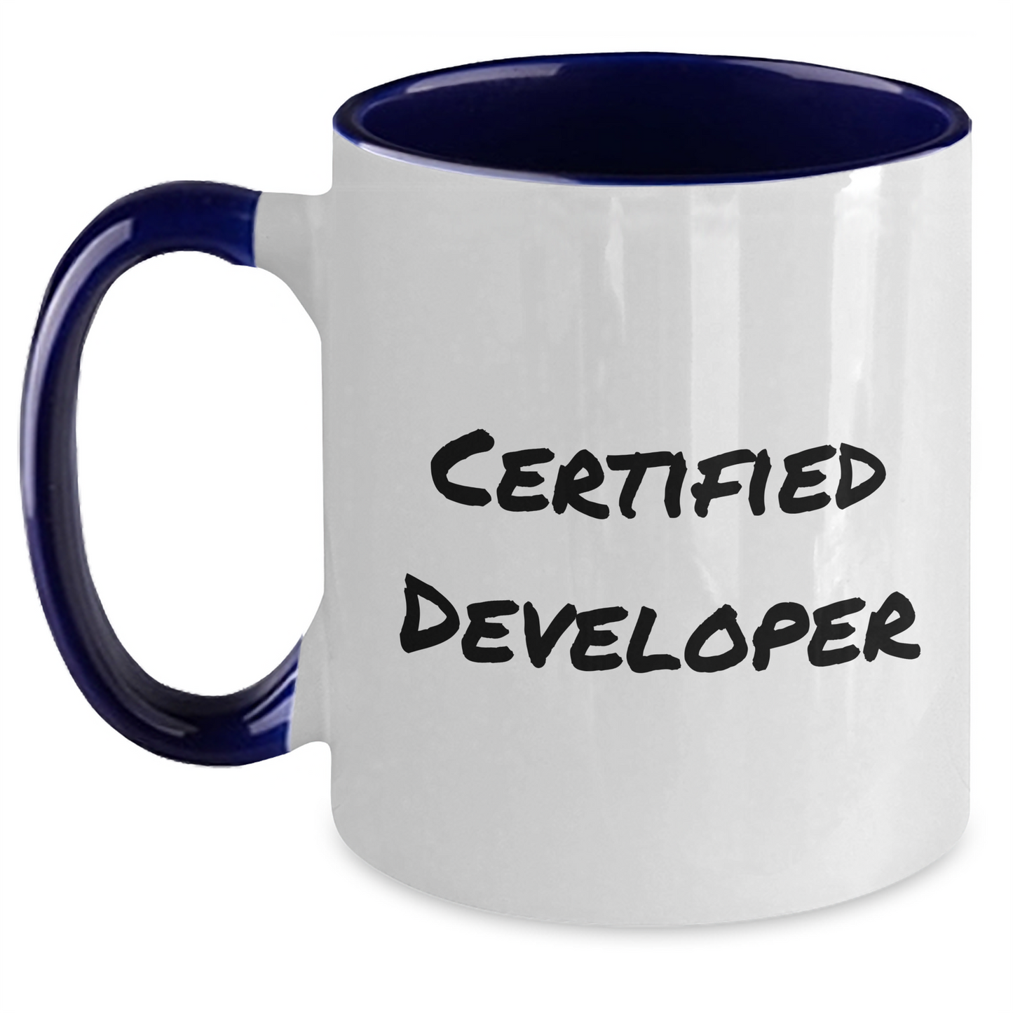 Funny Developer Gifts from Friends - Certified Developer Two Tone Coffee Mug for Graduation - Main