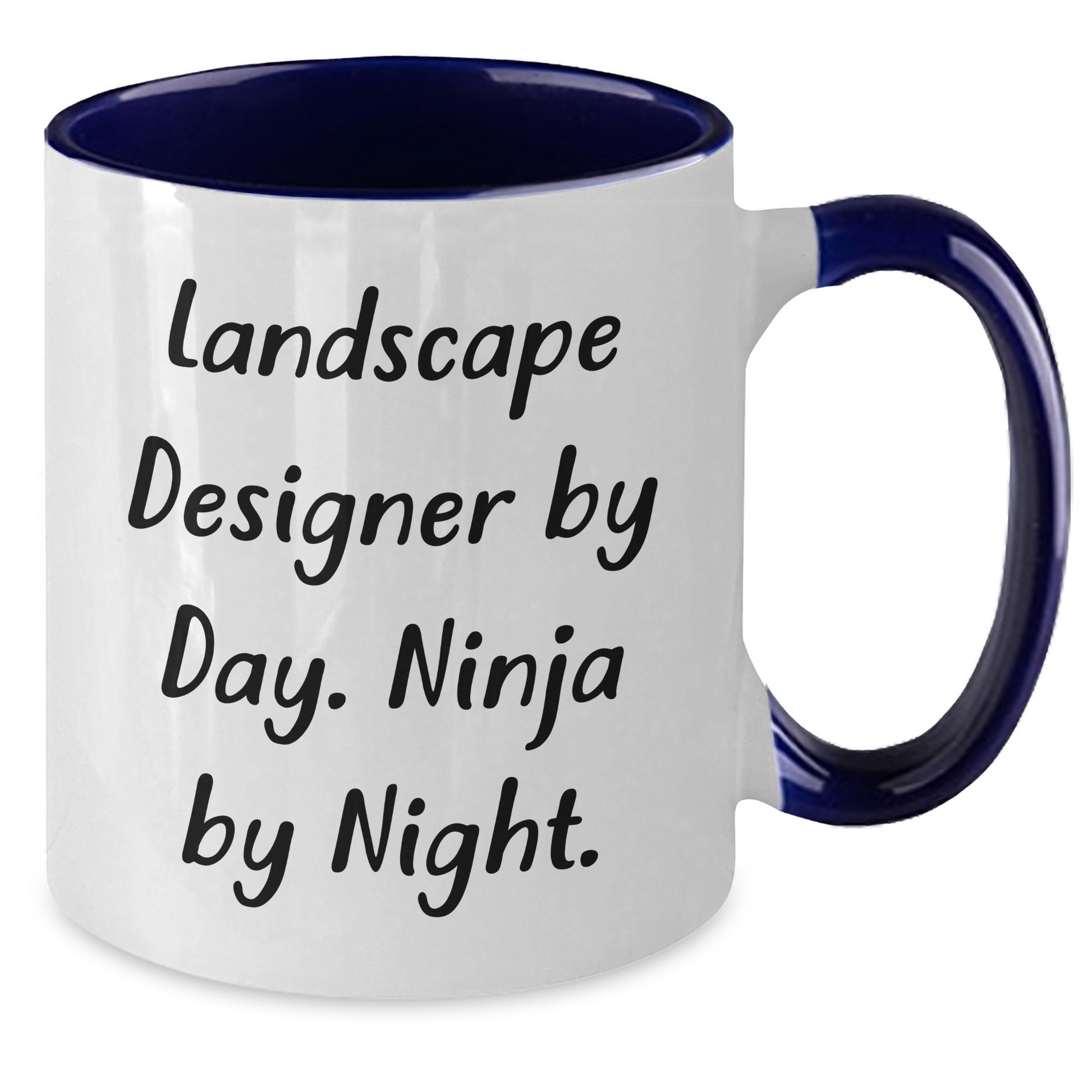 Funny Landscape Designer Gifts from Men to Women for Graduation Unique Gifts - Landscape Designer By Day. Ninja By Night. Two Tone Coffee Mug - Additional