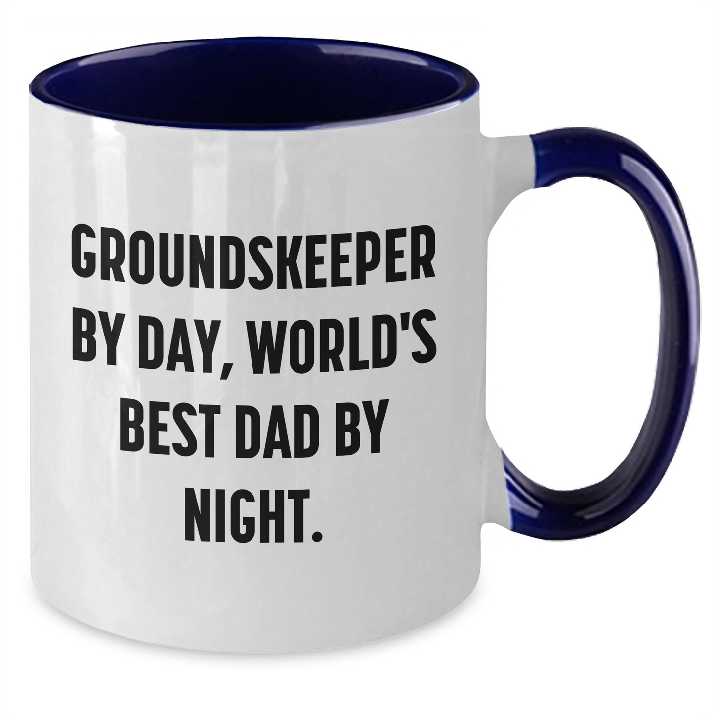 groundskeeper By Day, Funny Two Tone Coffee Mug Gifts from Men, Unique Graduation Gifts for groundskeepers, 'World's Best Dad By Night.' - Additional