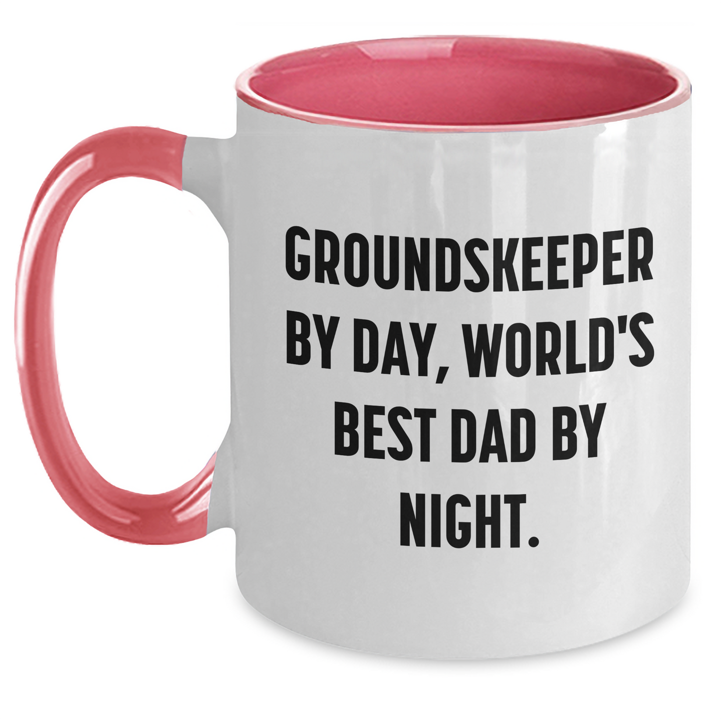 groundskeeper By Day, Funny Two Tone Coffee Mug Gifts from Men, Unique Graduation Gifts for groundskeepers, 'World's Best Dad By Night.' - Main