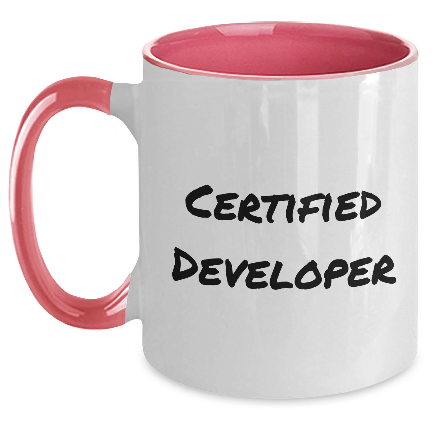 Funny Developer Gifts from Friends - Certified Developer Two Tone Coffee Mug for Graduation - Main