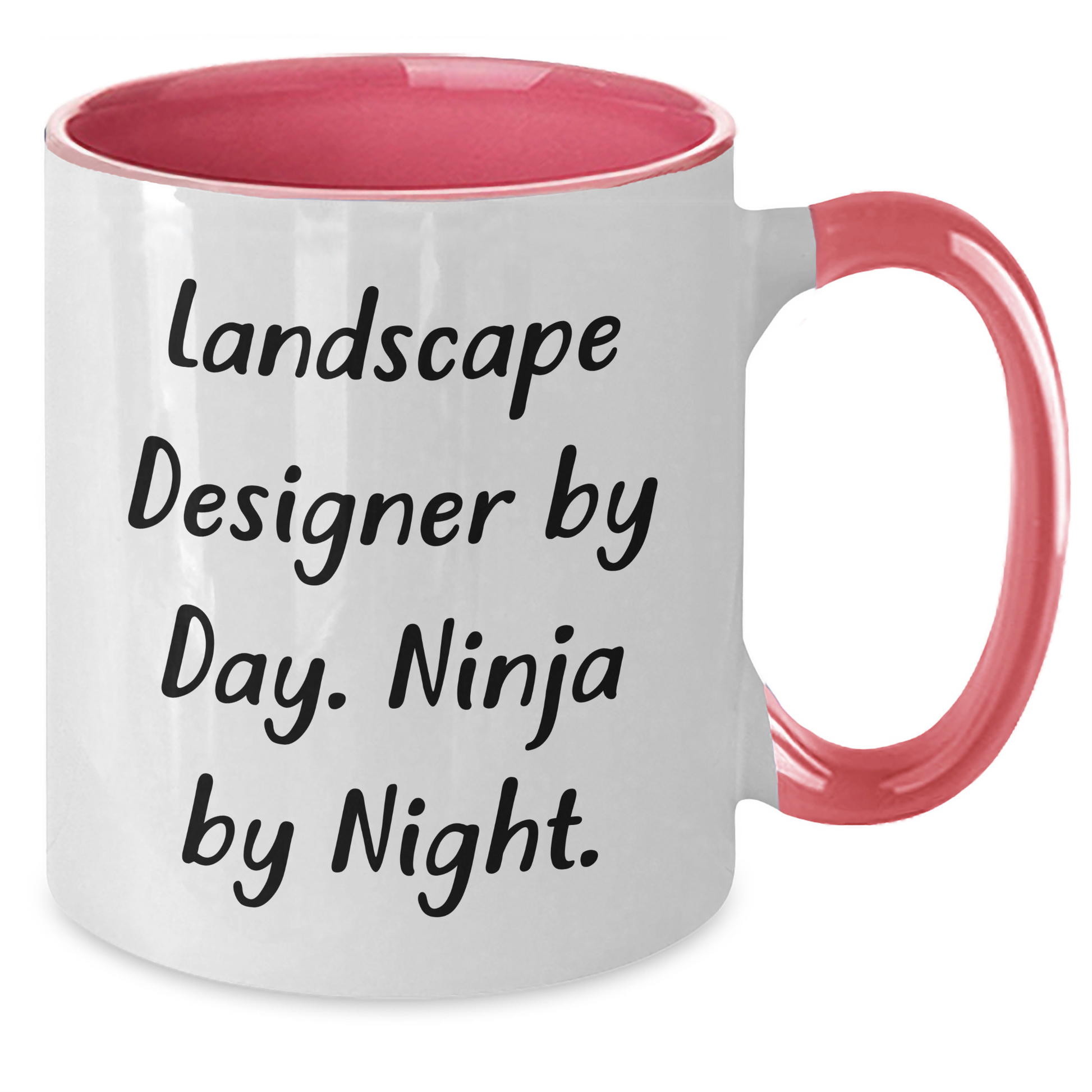 Funny Landscape Designer Gifts from Men to Women for Graduation Unique Gifts - Landscape Designer By Day. Ninja By Night. Two Tone Coffee Mug - Additional
