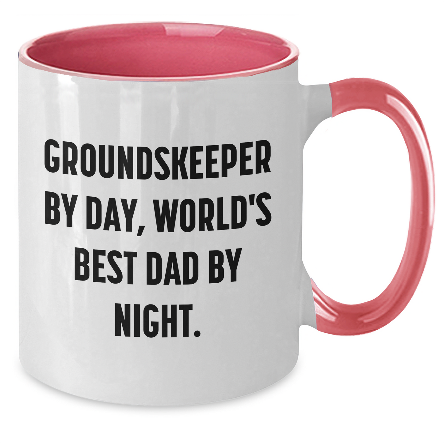 groundskeeper By Day, Funny Two Tone Coffee Mug Gifts from Men, Unique Graduation Gifts for groundskeepers, 'World's Best Dad By Night.' - Additional
