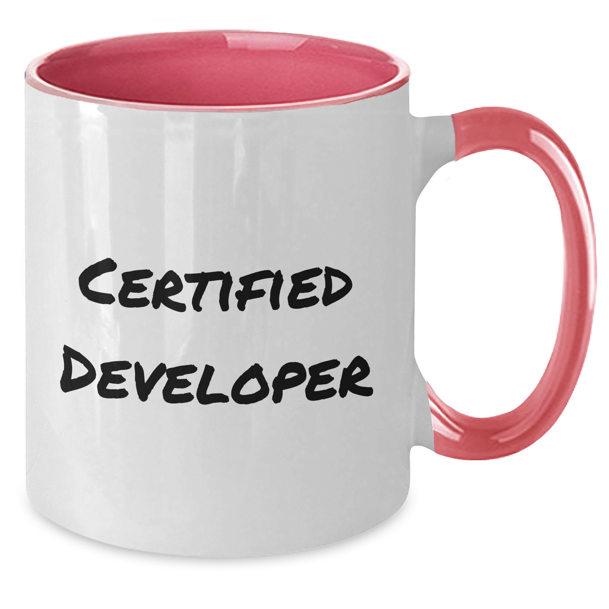 Funny Developer Gifts from Friends - Certified Developer Two Tone Coffee Mug for Graduation - Additional
