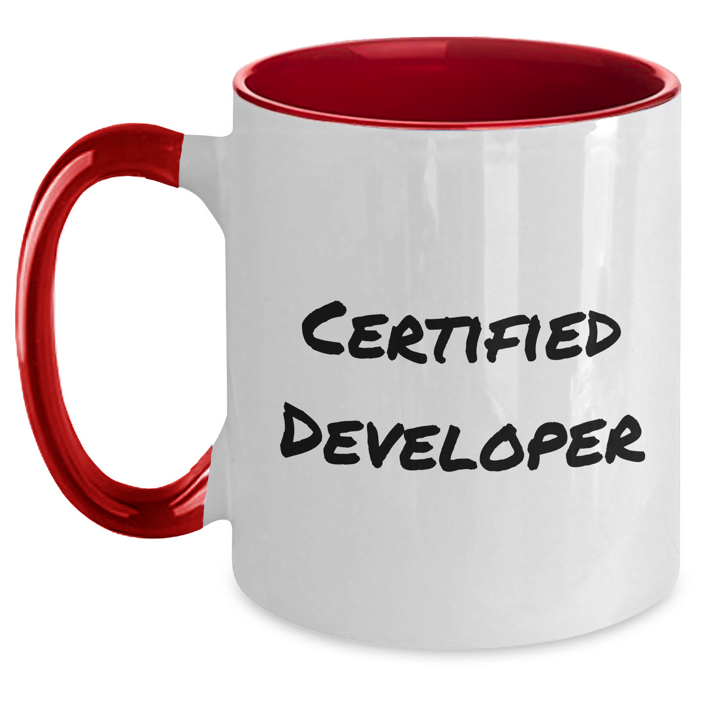 Funny Developer Gifts from Friends - Certified Developer Two Tone Coffee Mug for Graduation - Main