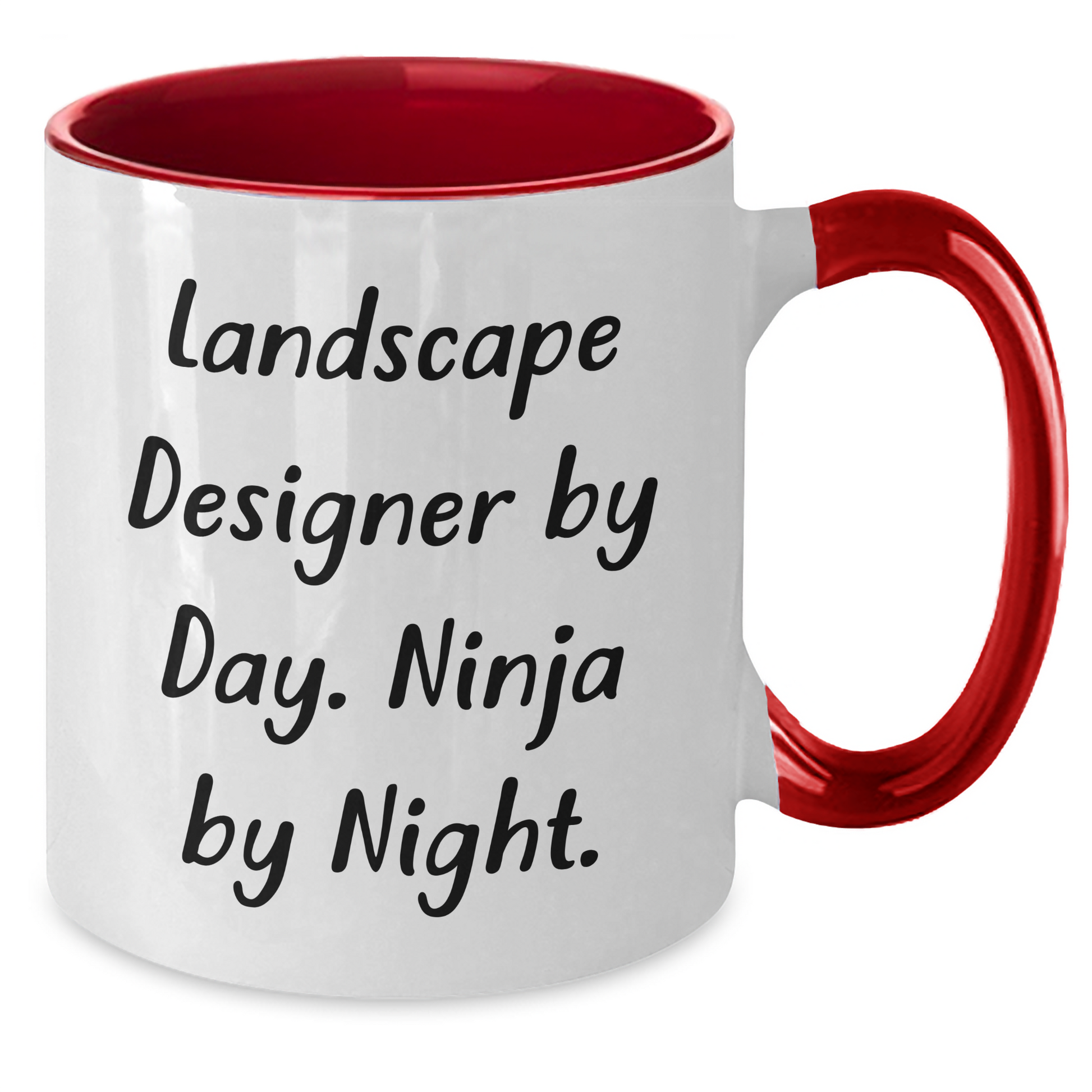 Funny Landscape Designer Gifts from Men to Women for Graduation Unique Gifts - Landscape Designer By Day. Ninja By Night. Two Tone Coffee Mug - Additional