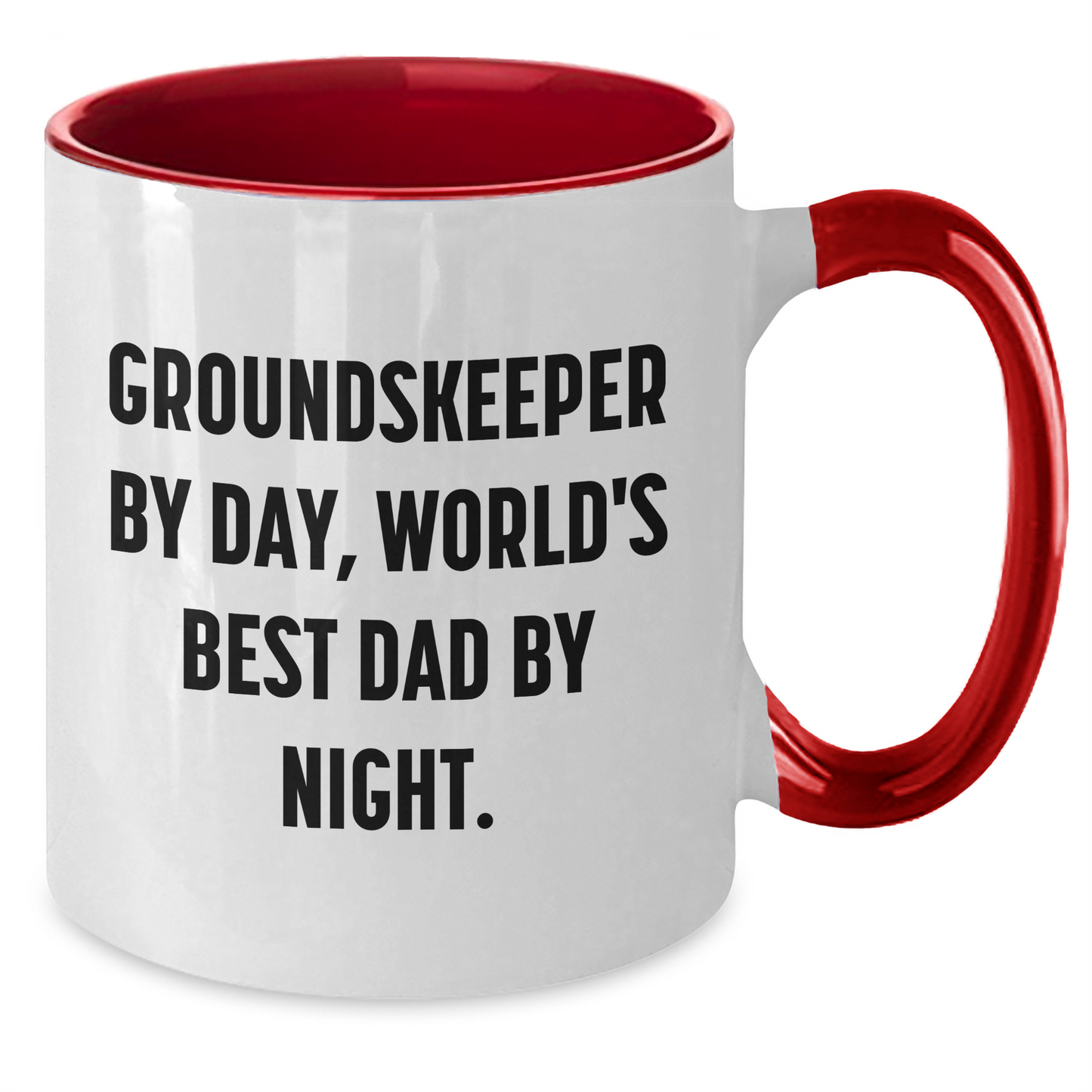 groundskeeper By Day, Funny Two Tone Coffee Mug Gifts from Men, Unique Graduation Gifts for groundskeepers, 'World's Best Dad By Night.' - Additional