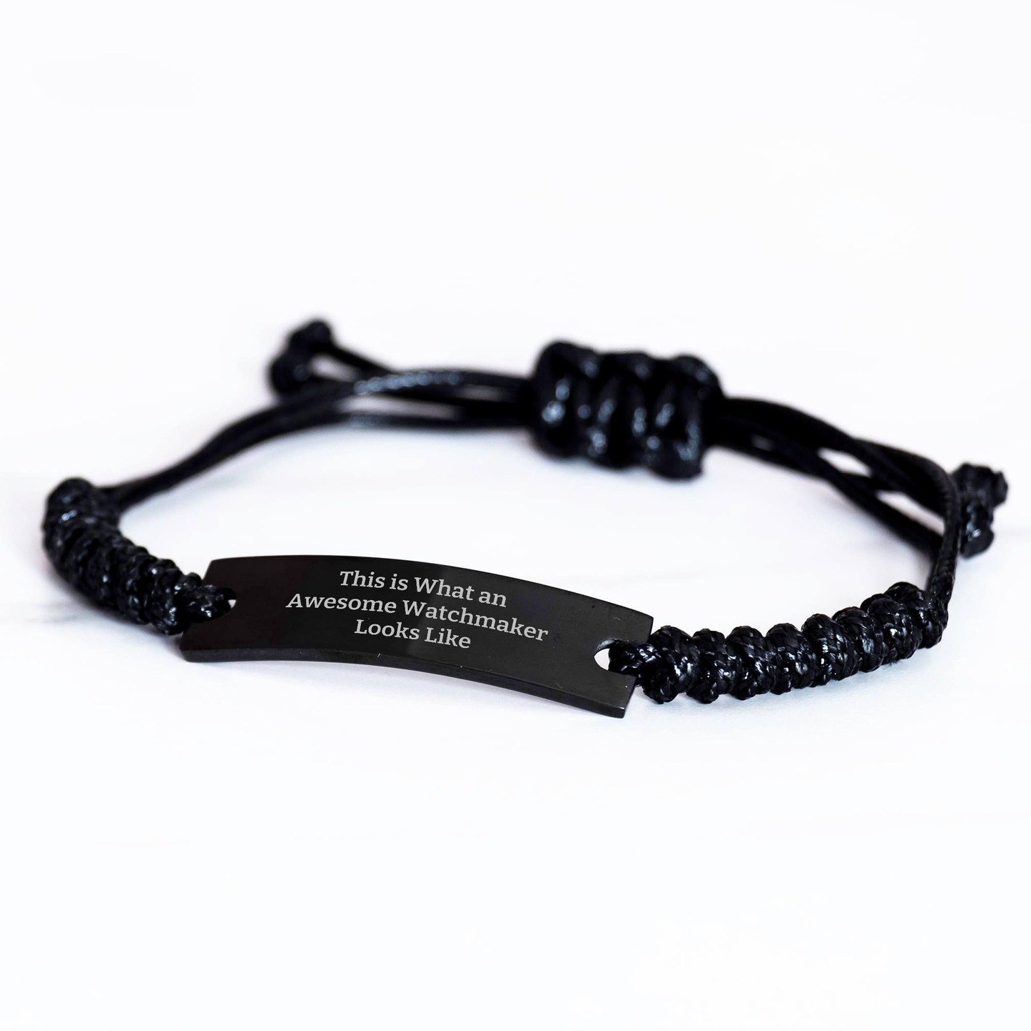 Watchmaker Gifts from Men to Women - Rope Watchmaker's Inspirational Quote, Adjustable Black Rope Bracelet, Graduation Unique Gifts for Watchmaker - Image 2