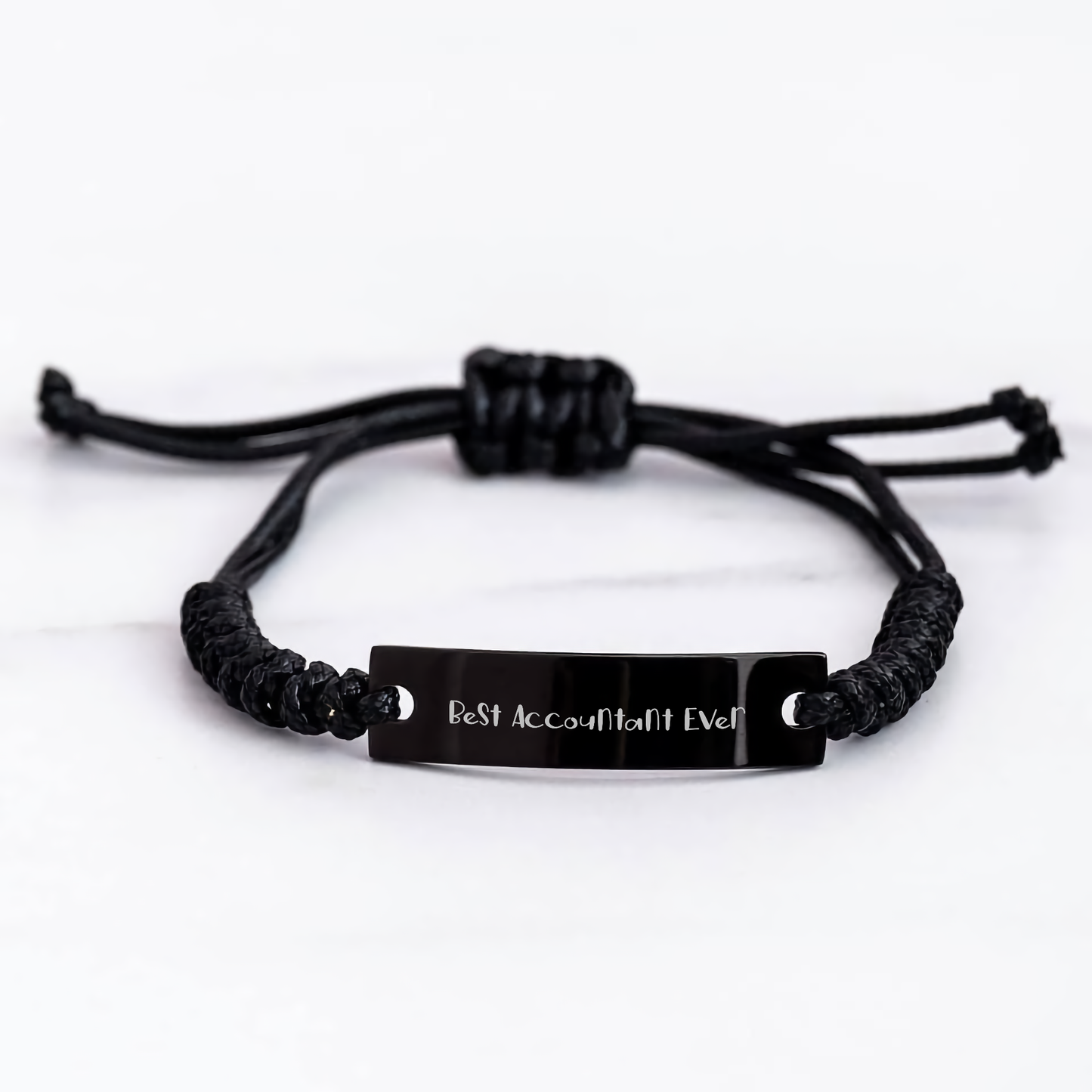 Funny Best Accountant Ever Gifts for Men from Family - Adjustable Rope Bracelet for Graduation - Image 3