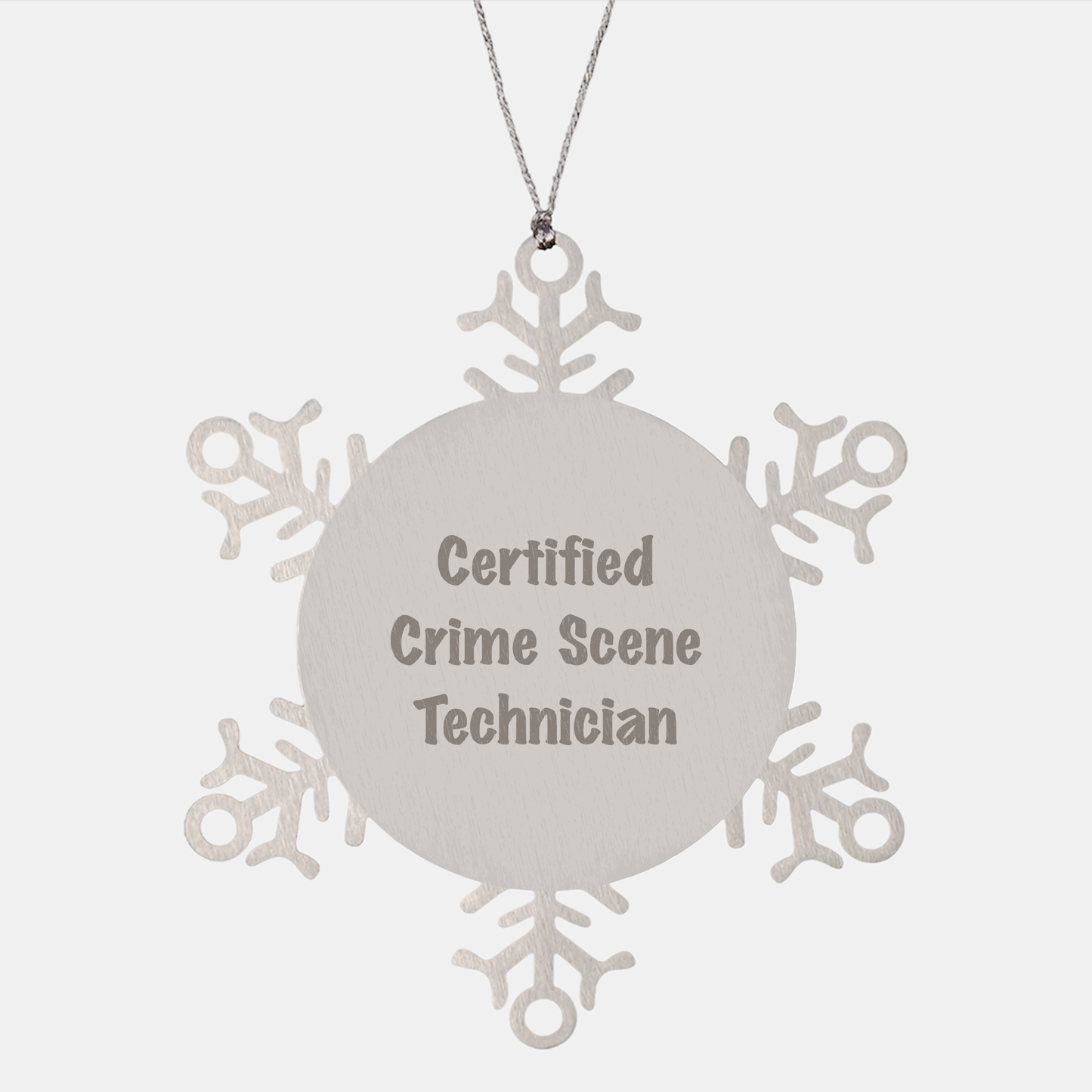 Crime Scene Technician Gifts from Friends - Snowflake Ornament with Certified Quote, Shatterproof, Durable, and Safe for Christmas - Image 1