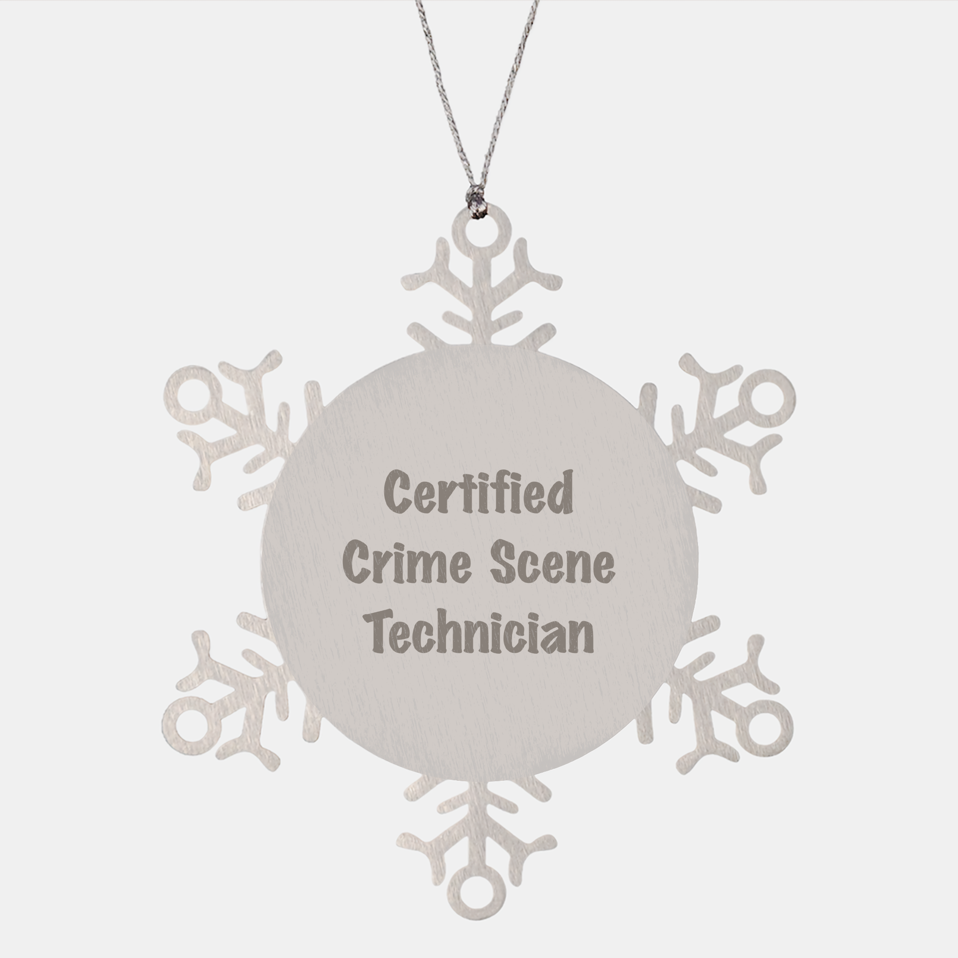Crime Scene Technician Gifts from Friends - Snowflake Ornament with Certified Quote, Shatterproof, Durable, and Safe for Christmas - Image 1