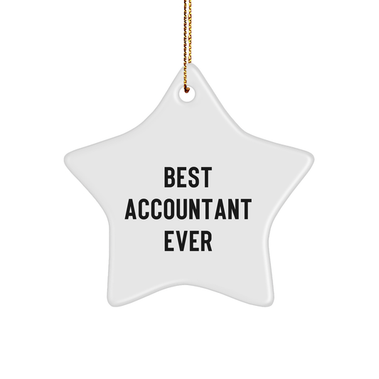 Funny Accountant Gifts from Friends for Best Accountant Ever Star Ornament, Christmas Unique Presents for Men, Women, Family - Image 1