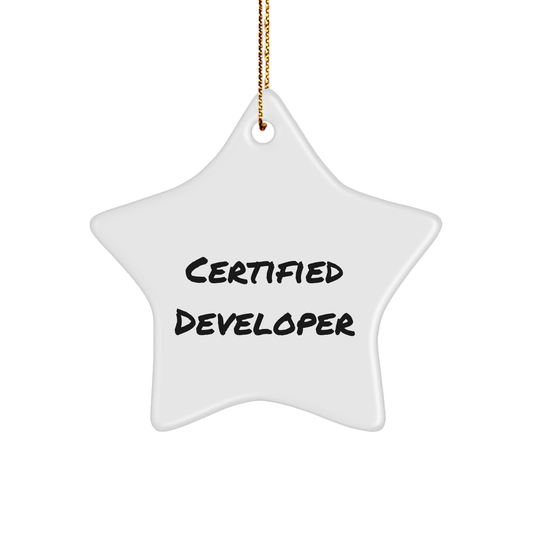 Funny Certified Developer Gifts from Men, 'You're a Star' Star Ornament for Christmas, Perfect for Coworkers, Friends, or Family - Image 1