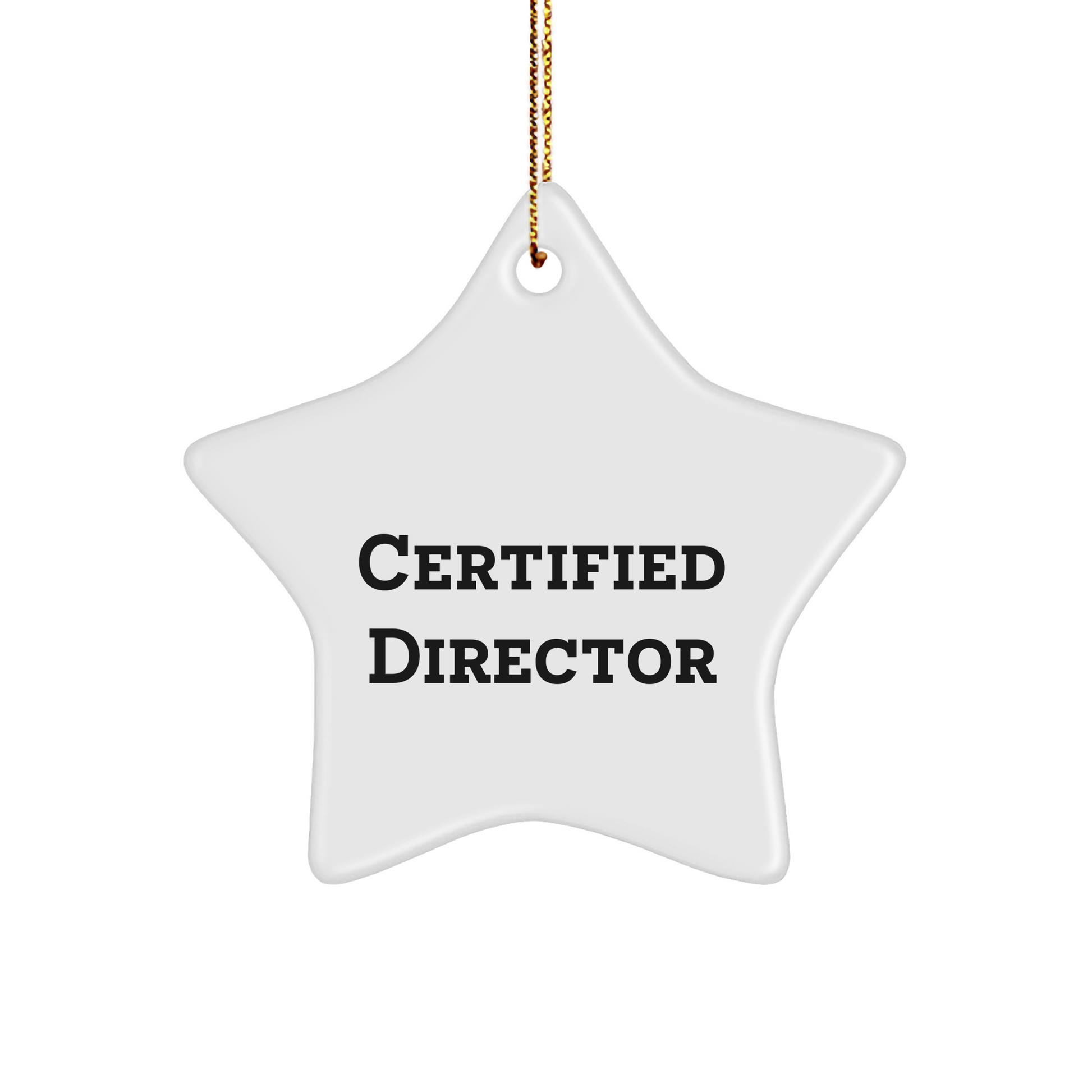 Funny Director Quote Star Ornament Gifts for Him, Unique Christmas Memorable Presents from Men, Star Shaped MDF Decorations - Image 1