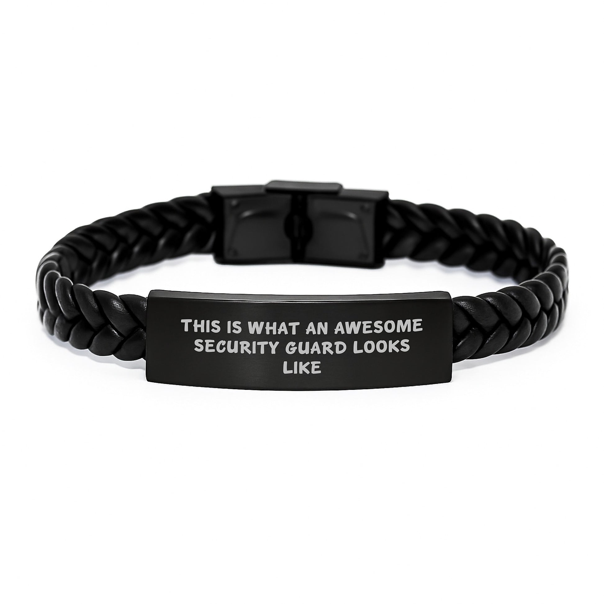 Security Guard Inspirational Gifts from Friends for Awesome Security Guard Interlaced Leather Bracelet Birthday Unique Gifts - Image 1