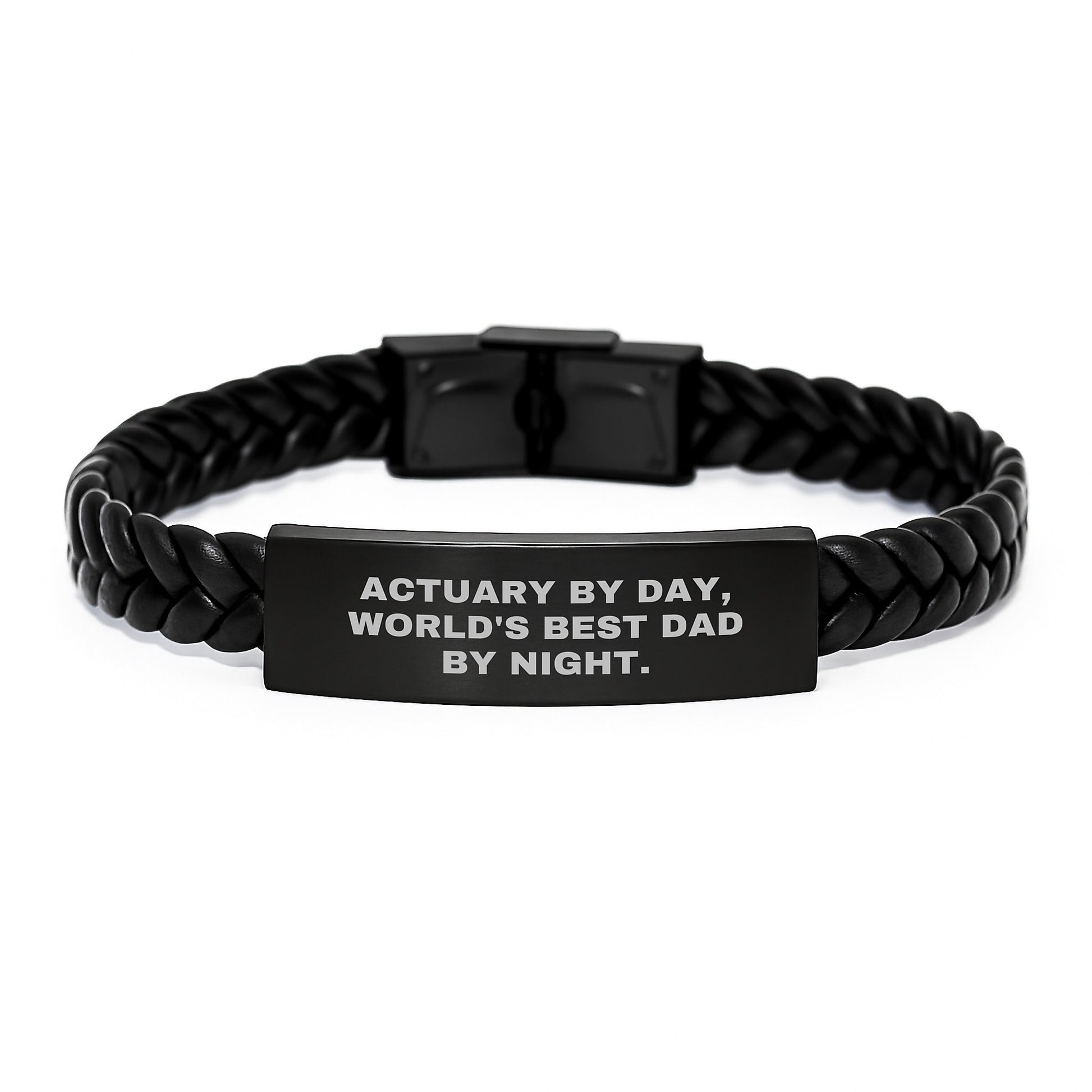 Actuary Unique Gifts from Husband to Son - Funny Interlaced Leather Bracelet, Stainless Steel with PU Leather, Perfect for Actuary Men, Christmas Unique Presents - Image 1