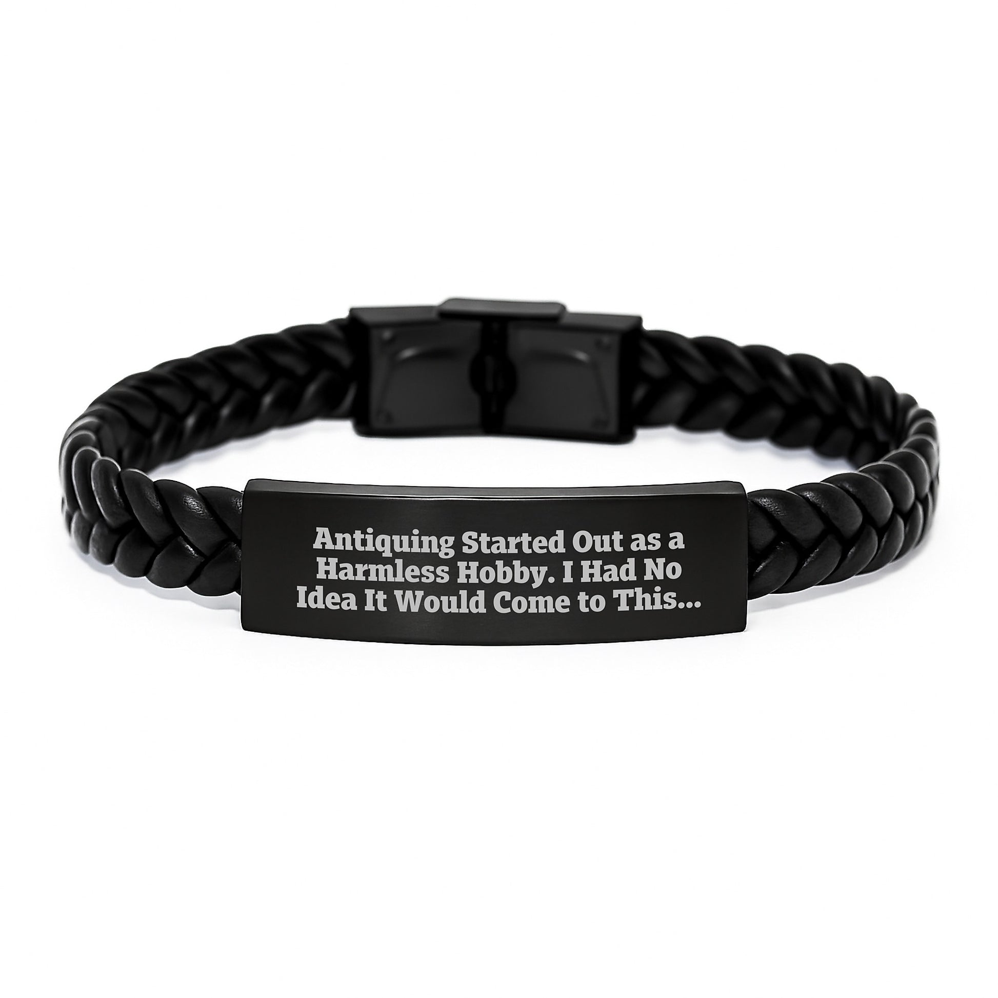 Antiquing Hobby Gifts, Interlaced Leather Bracelet for Christmas Unique Gifts from Family, Men's Antiquing Accessories - Image 1