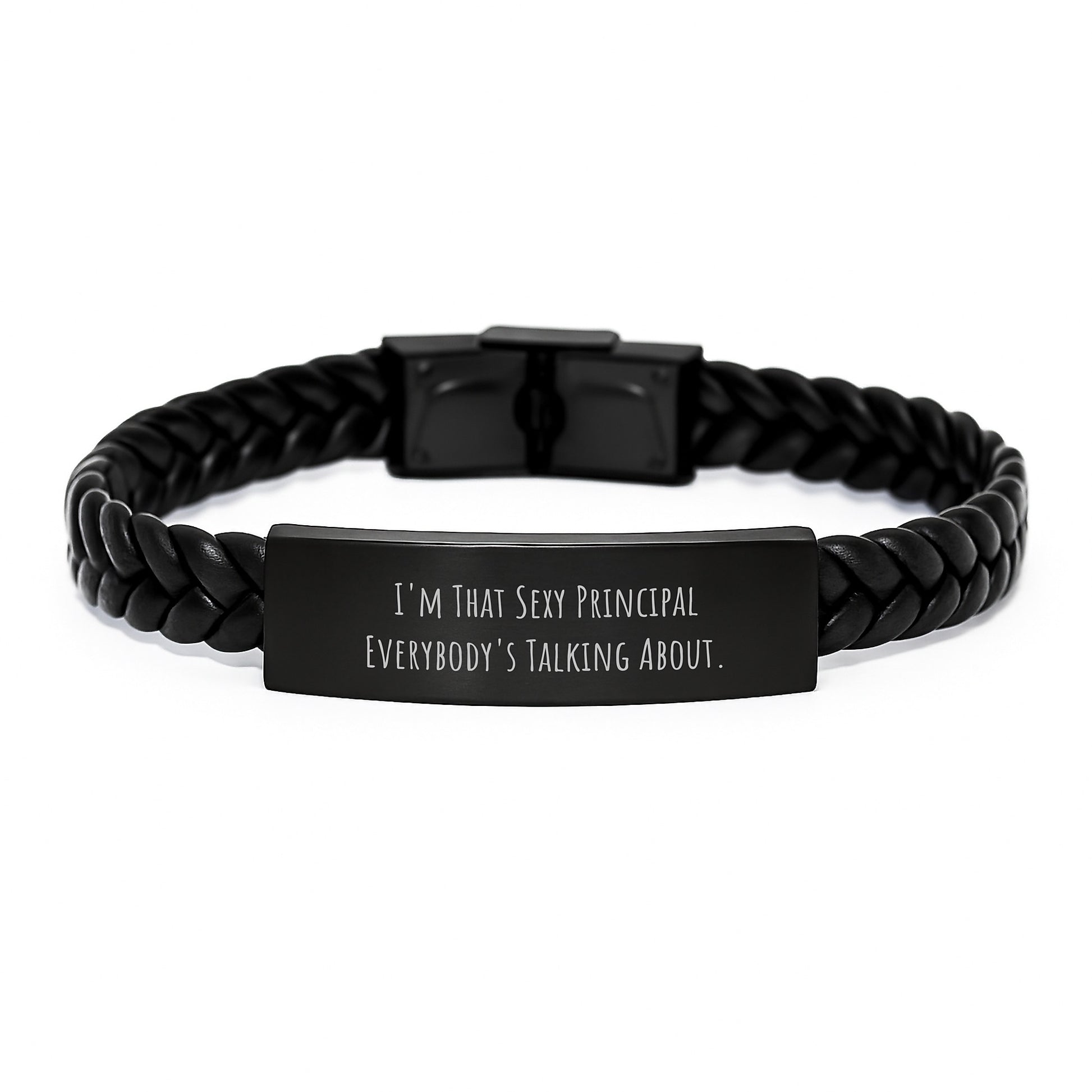 Funny Principal Gifts for Men Christmas Unique Leather Bracelets from Friends - Image 1