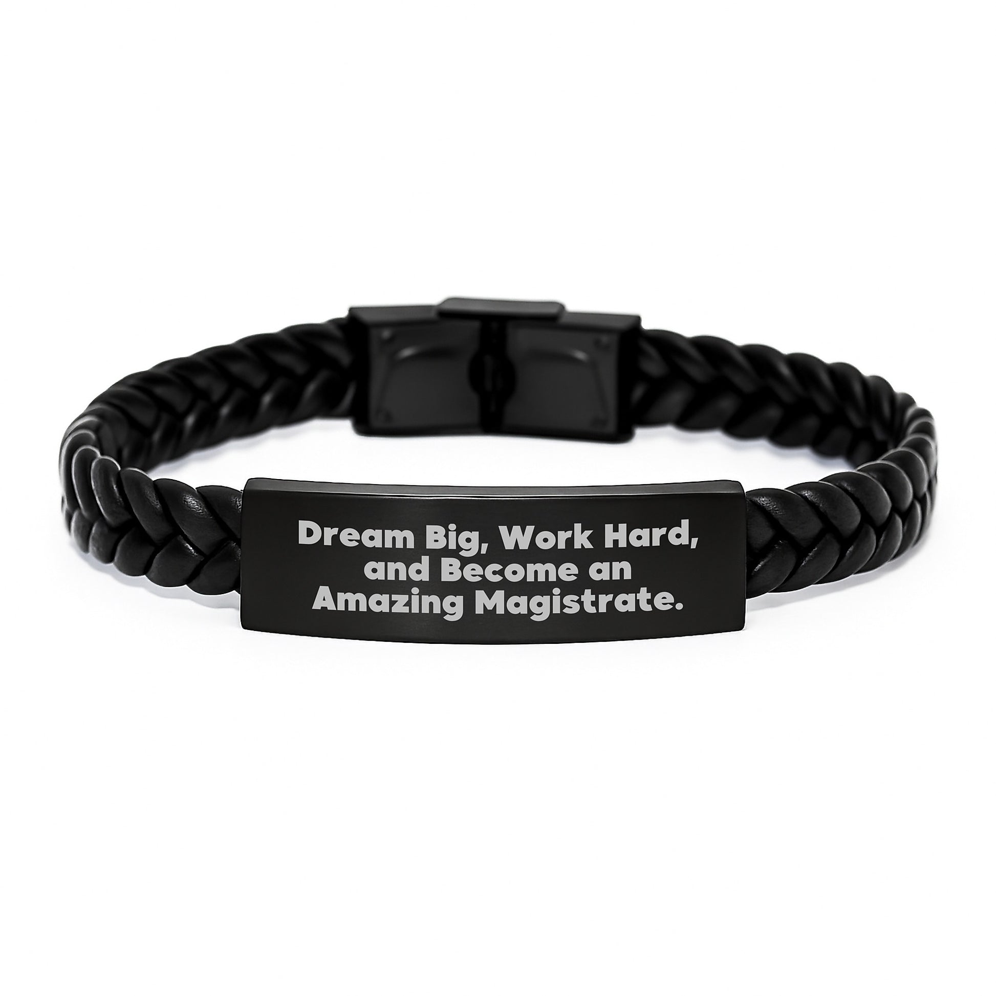 Magistrate Inspiration Gifts from Friends, Women, Family - Dream Big Work Hard Interlaced Leather Bracelet for Men, Women, Christmas Unique Gifts - Image 1