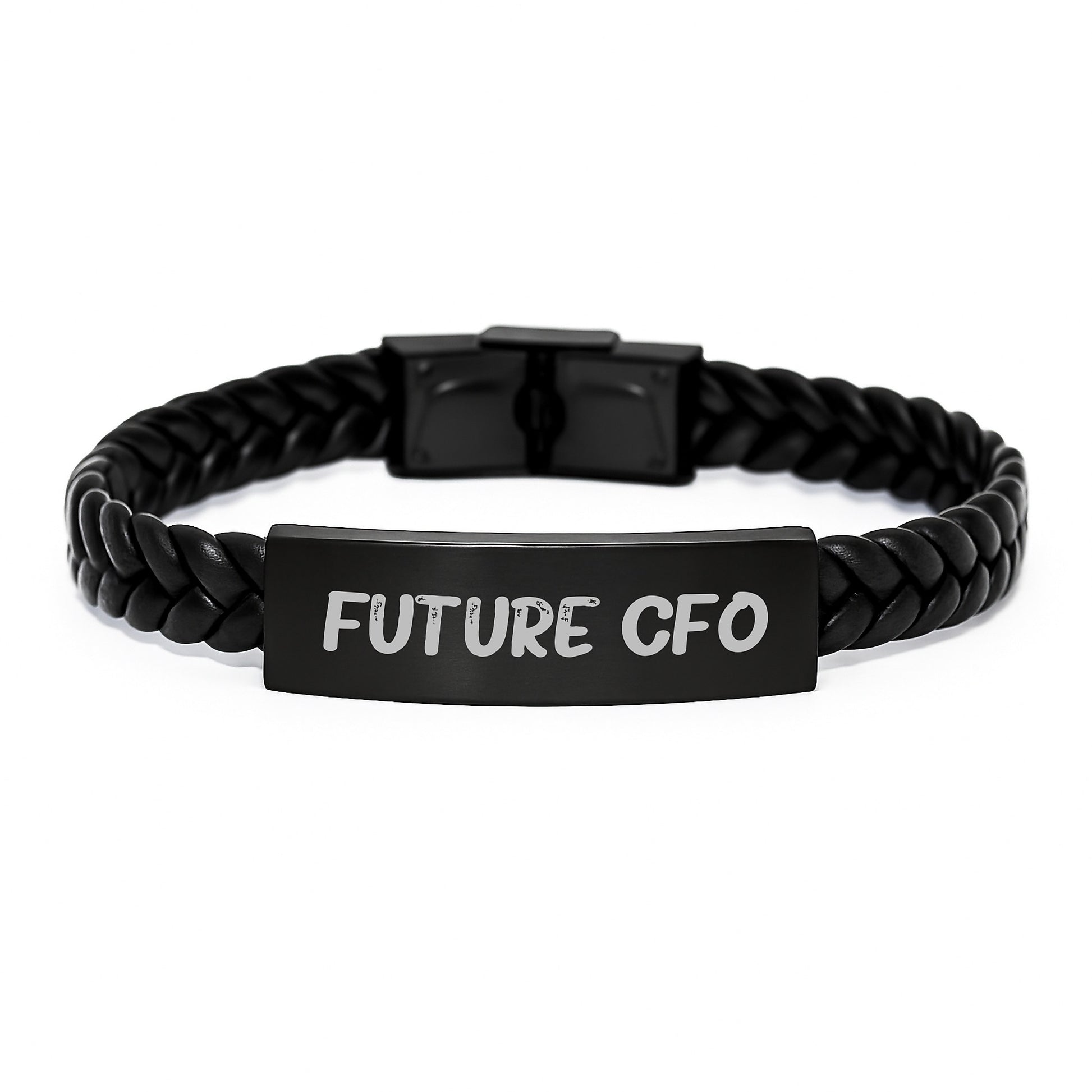 Funny CFO Quotes Interlaced Leather Bracelet Gifts from Men to Future CFO, Graduation Unique Gifts for CFO - Image 1