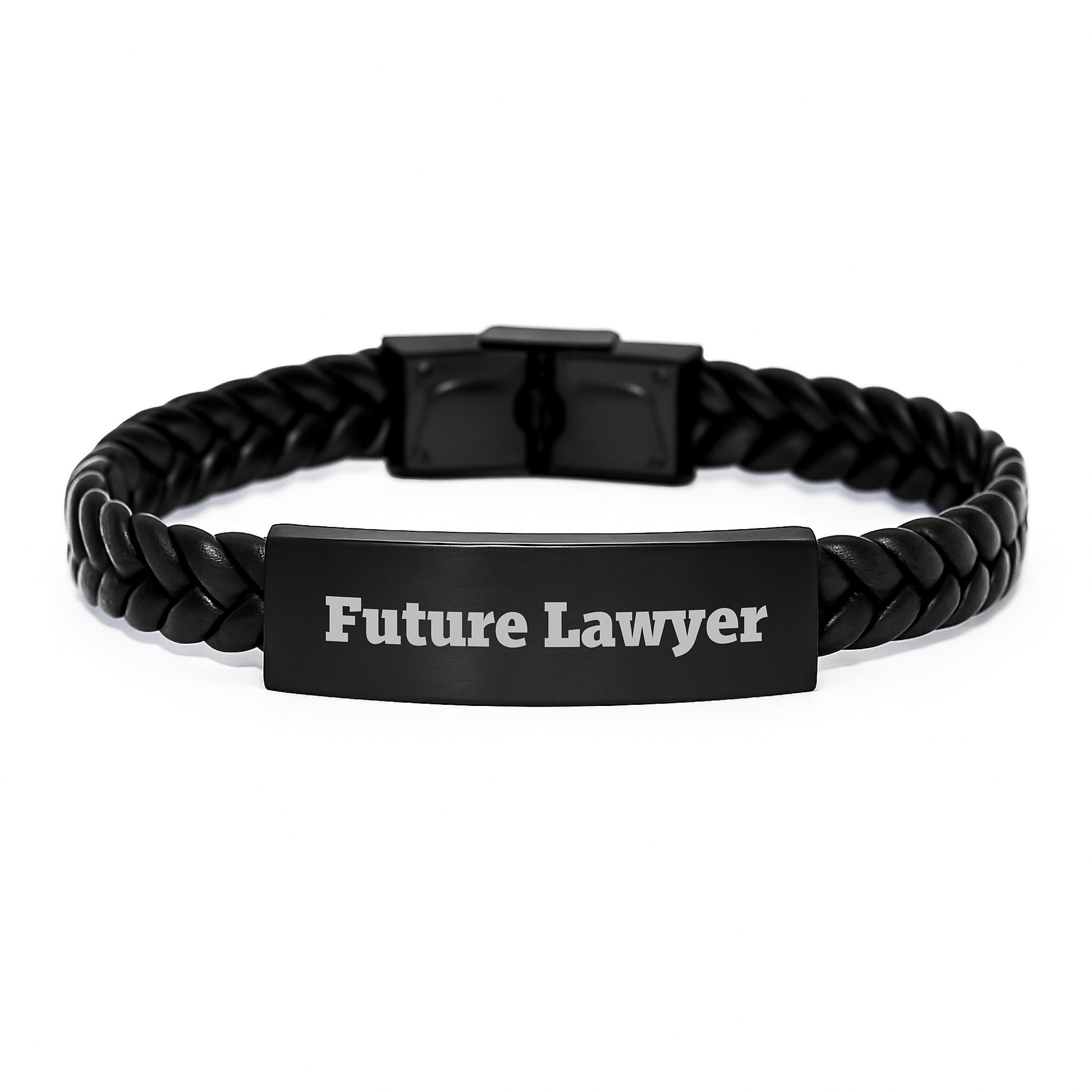 Future Lawyer Inspirational Quote Interlaced Leather Bracelet, Gifts from Family to Lawyer, Unique Graduation Gifts for Him - Image 1