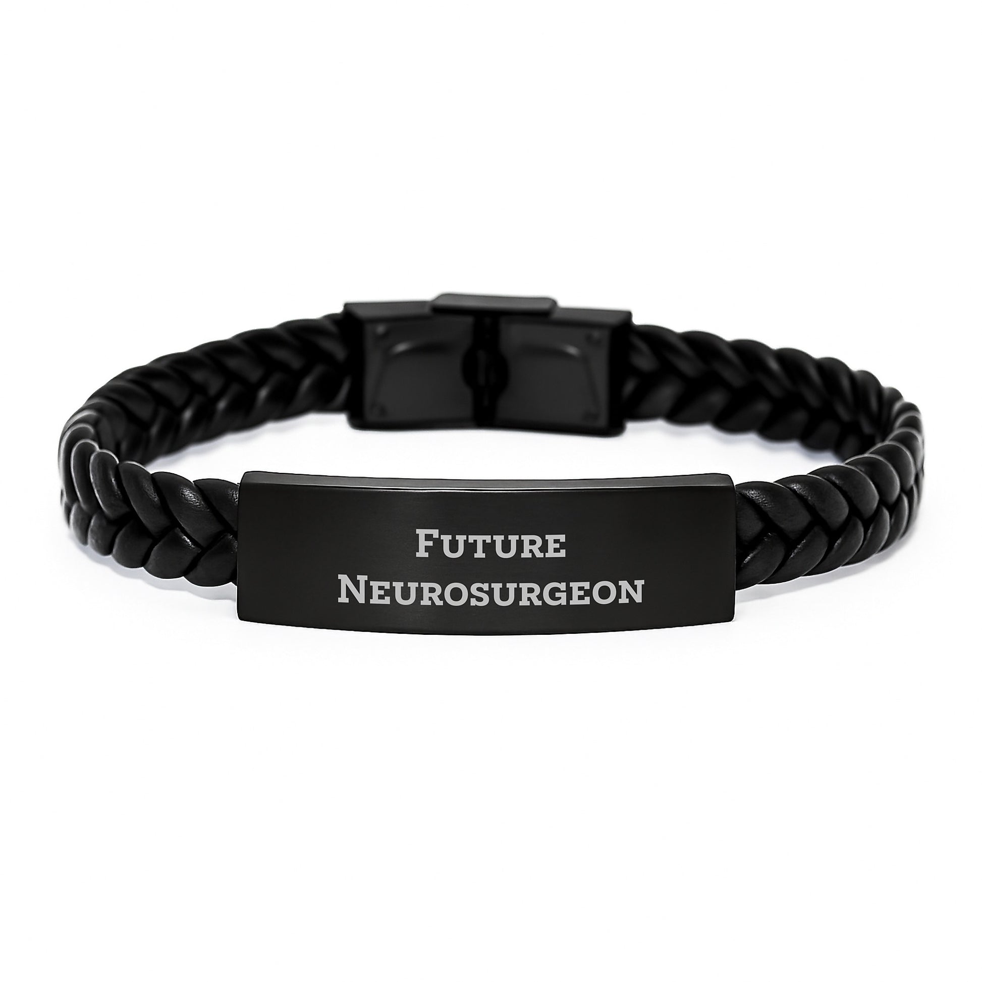 Funny Future Neurosurgeon Engraved Interlaced Leather Bracelet, Gifts for Neurosurgeon Men - Unique Personalized Christmas Unique Gifts from Friends - Image 1