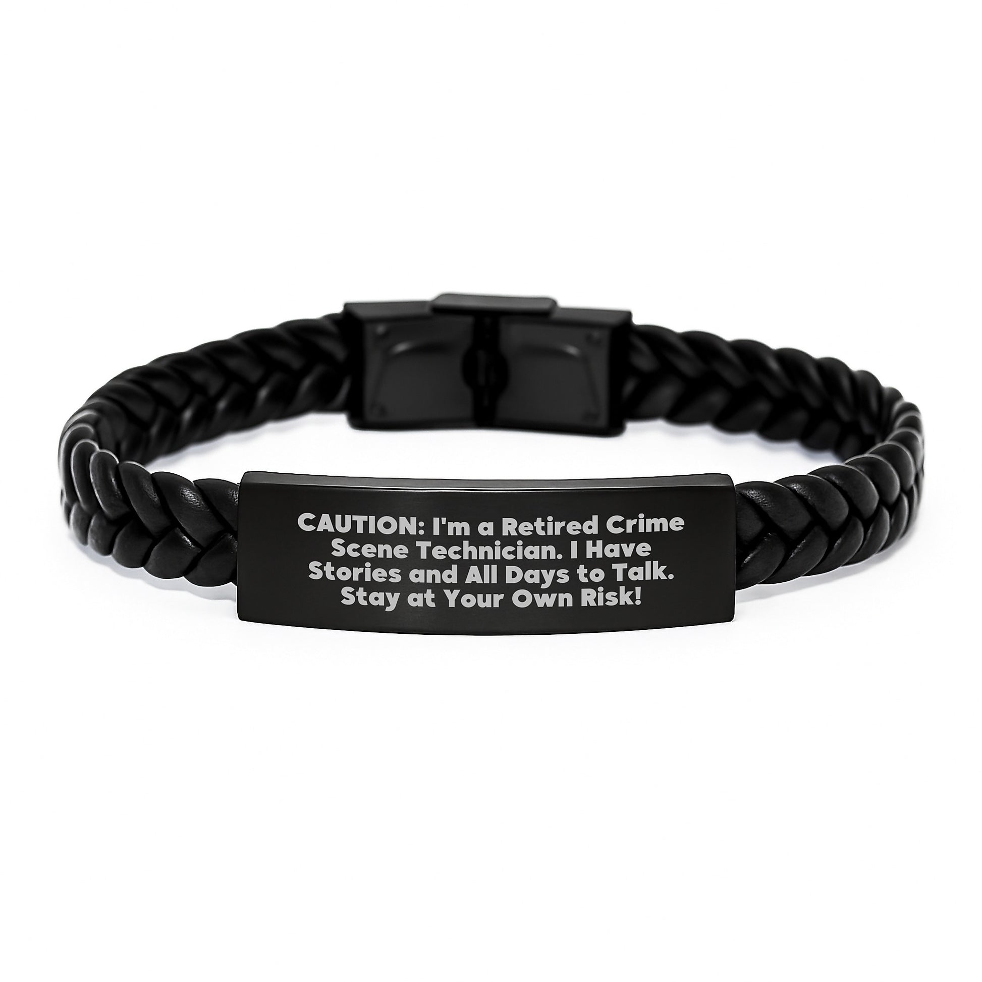 Crime Scene Technician Funny Quote Interlaced Leather Bracelet, Gifts from Men for Crime Scene Technician Coworkers, Perfect Christmas Unique Gifts - Image 1