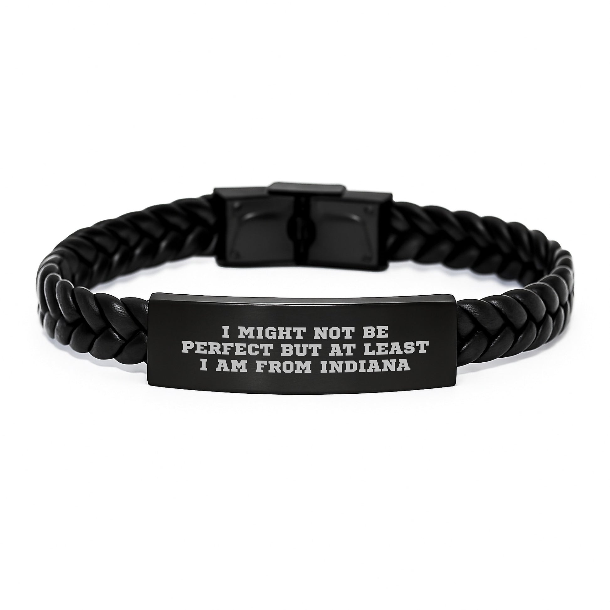 Indiana Unique Gifts from Friends and Family - Interlaced Leather Bracelet with Funny Quote - Christmas Memorable Presents for Men and Women - Image 1