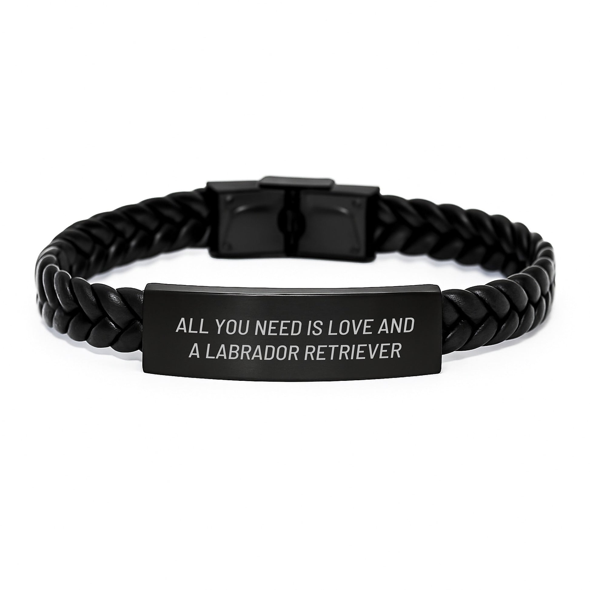 Labrador Retriever Dog Gifts, Inspirational Interlaced Leather Bracelet for Men, Women, Friends, Gifts from Family, All You Need Is Love And A Labrador Retriever, Birthday Unique Gifts - Image 1