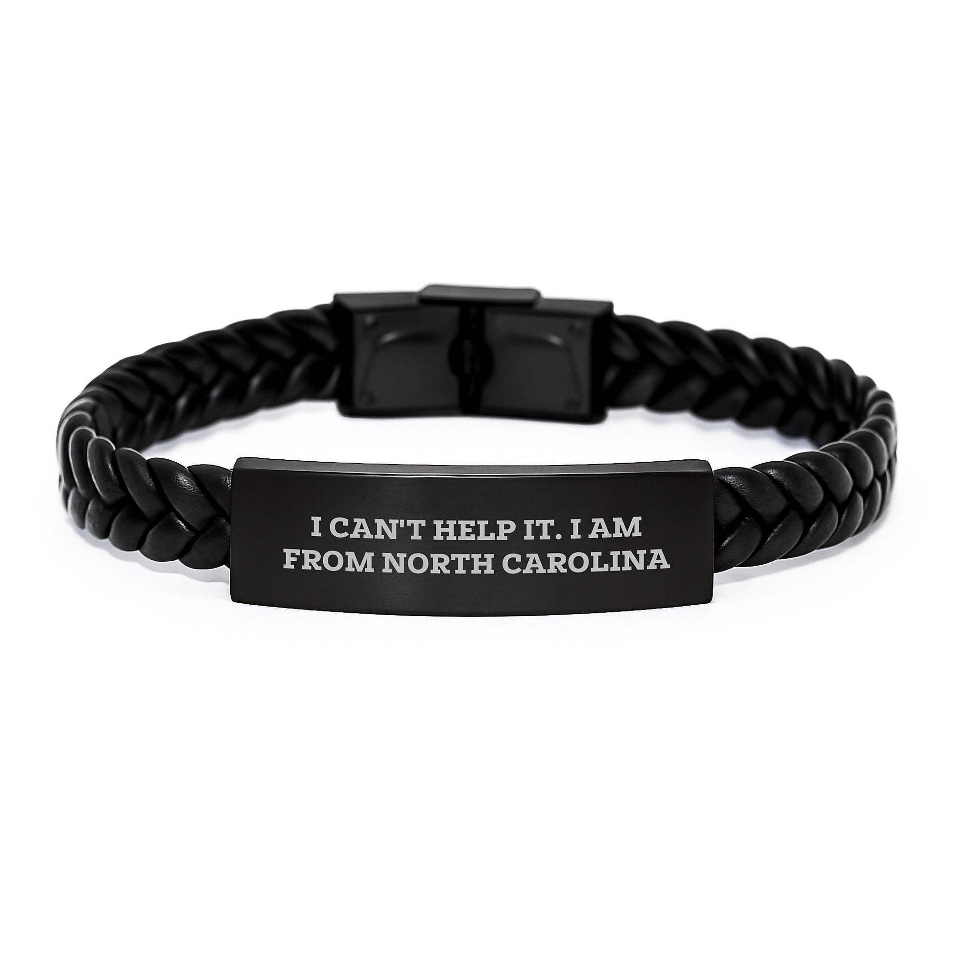 North Carolina Proud Interlaced Leather Bracelets, Funny Quote Gifts for Men from Women, Unique Graduation Gifts for Friends and Family - Image 1