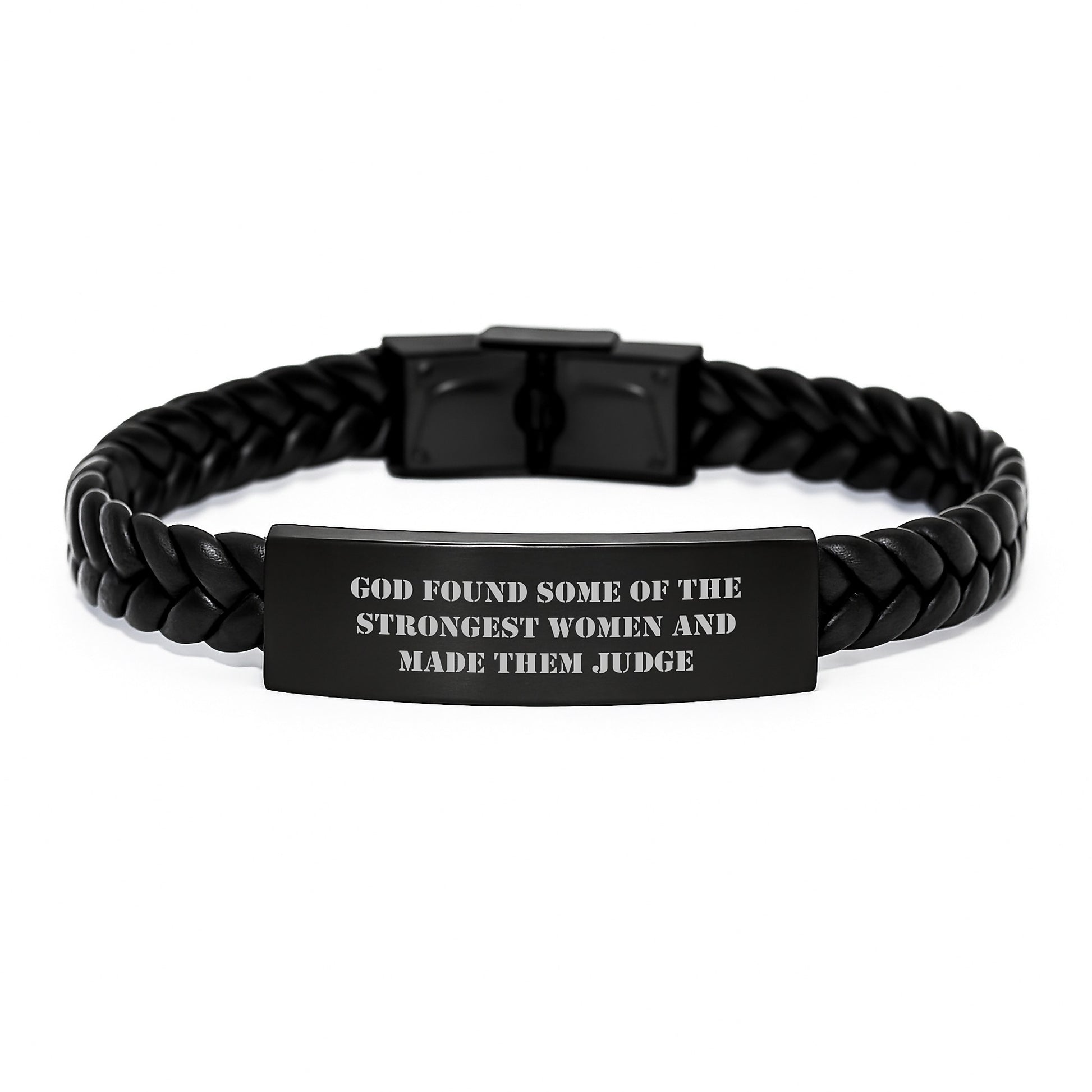 Gifts for Judges, Funny Quote Interlaced Leather Bracelet, Stainless Steel and PU Leather, Christmas Unique Gifts from Family or Friends - Image 1