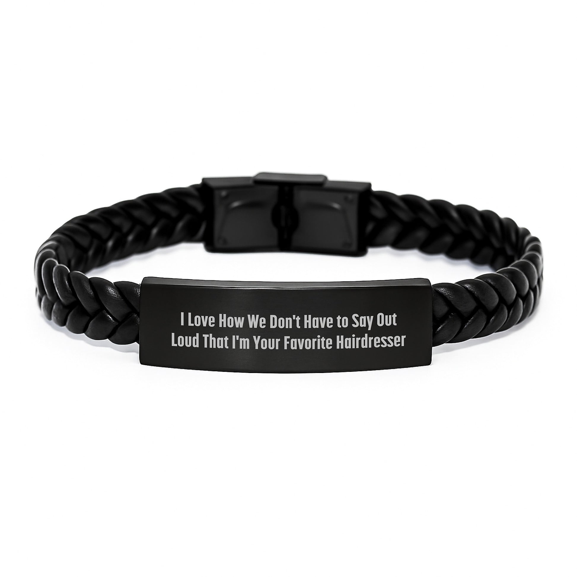 Funny Hairdresser Gifts for Favorite Hairdresser, Interlaced Leather Bracelet, Graduation Unique Gifts from Friends - Image 1