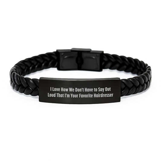 Funny Hairdresser Gifts for Favorite Hairdresser, Interlaced Leather Bracelet, Graduation Unique Gifts from Friends - Image 1