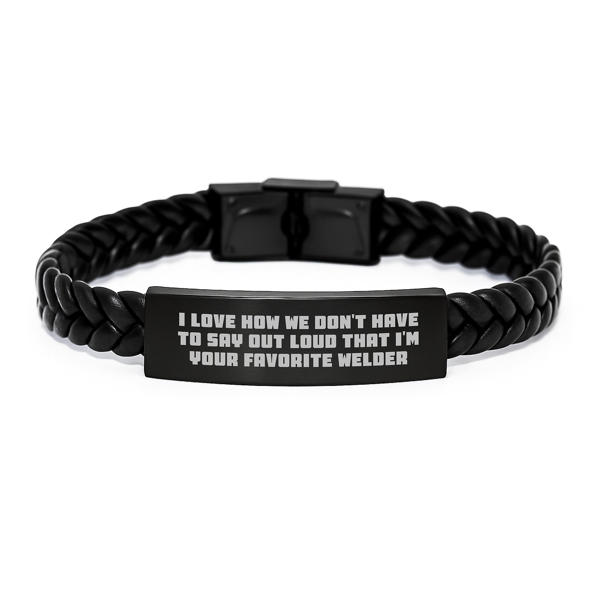 Welder's Favorite Quote Interlaced Leather Bracelet Gifts from Men to Favorite Welder for Graduation Unique Gifts - Image 1