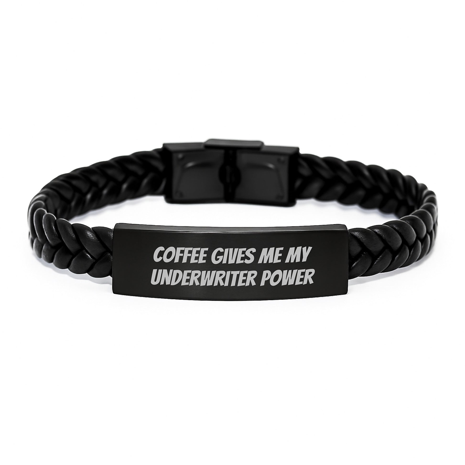 Underwriter Power Gifts, Funny Quote Interlaced Leather Bracelet for Men, Unique Graduation Gifts from Friends, Underwriter Wife Gifts, Underwriter Husband Gifts, Underwriter Family Unique Gifts - Image 1