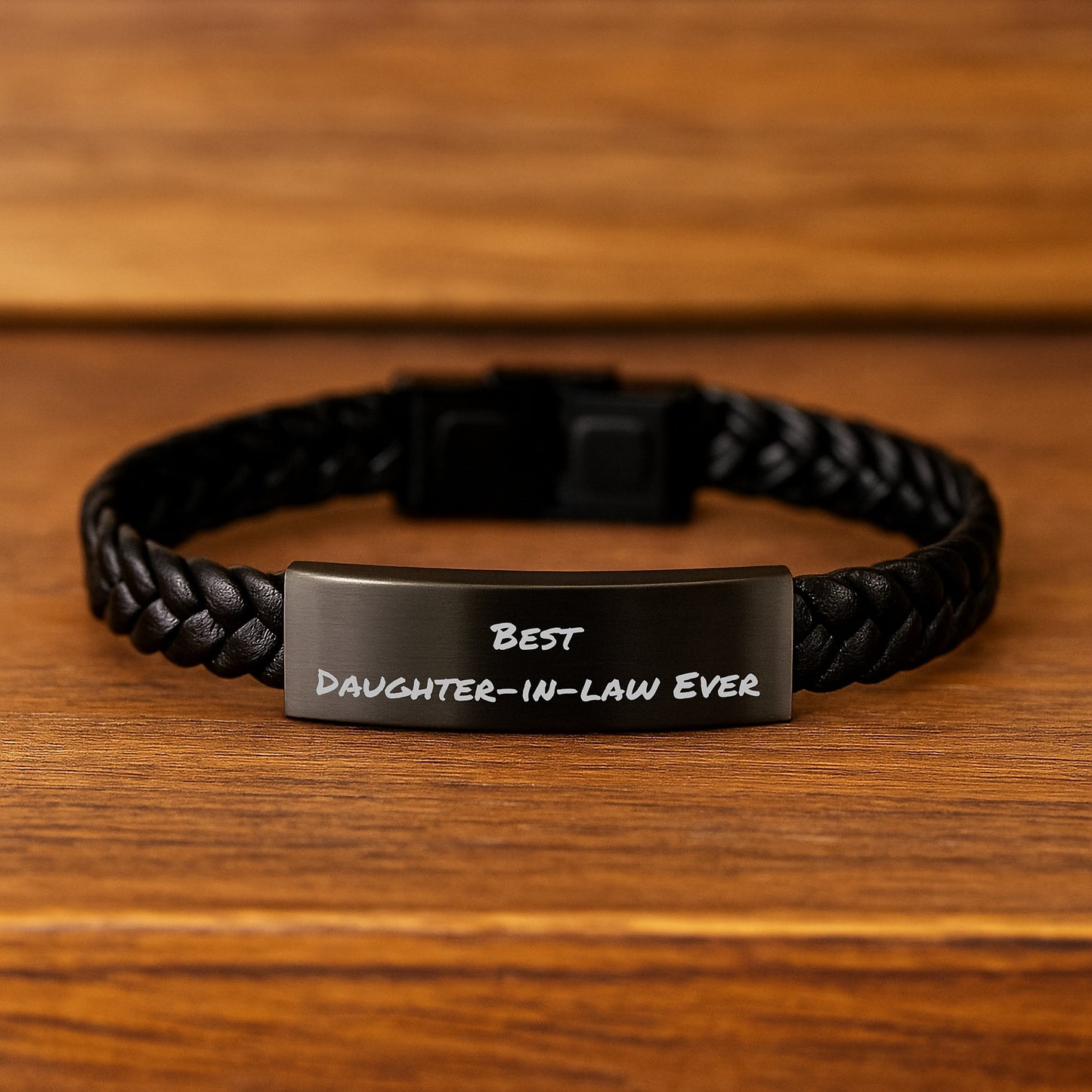 Daughter-in-law Gifts from Men, Funny Quote Interlaced Leather Braceltes for Daughter-in-law Ever, Graduation Unique Gifts - Image 2
