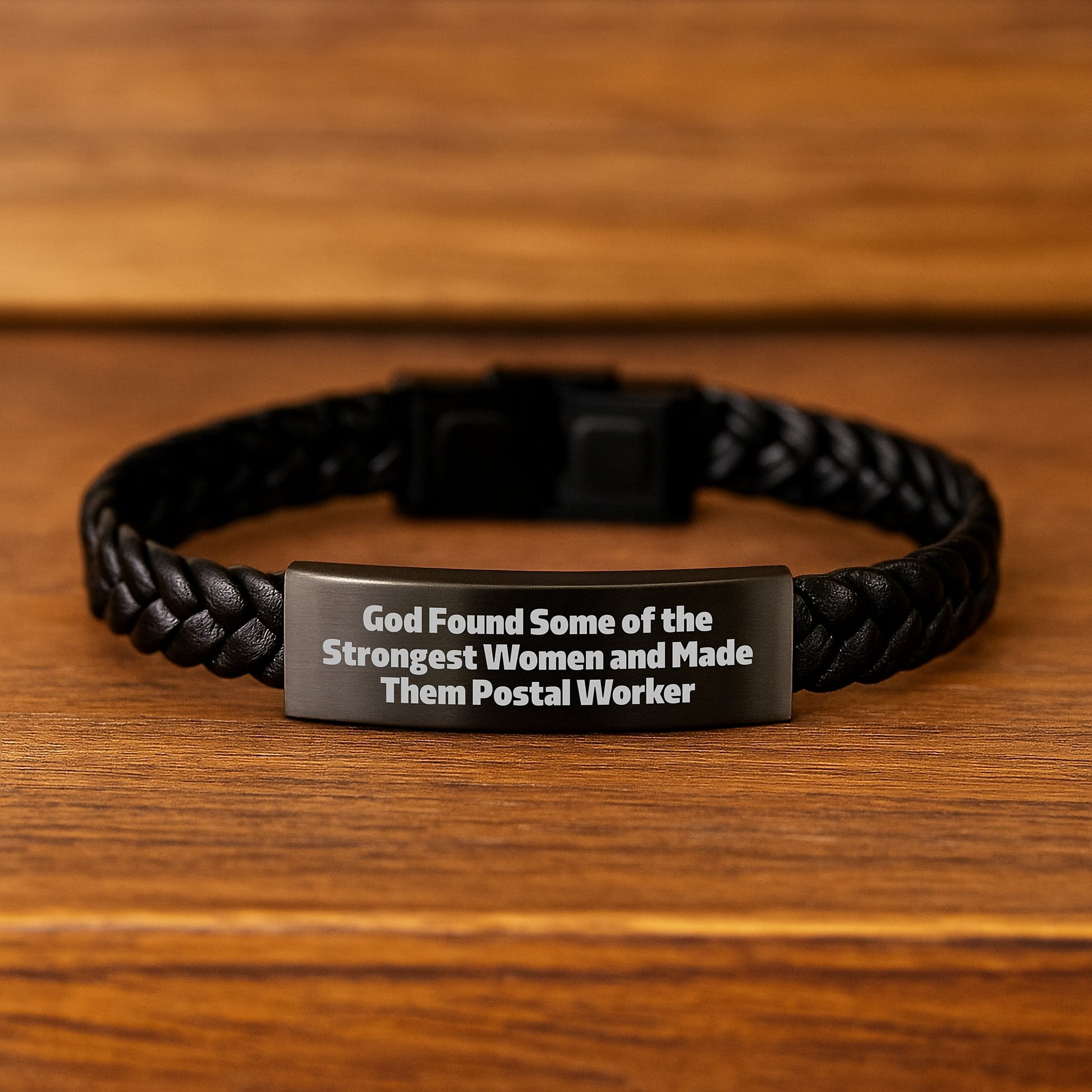 Funny Quote Gifts for Postal Worker Men Women Friends Coworkers Family - Christmas Unique Gifts from Men Women Friends Coworkers Family - Interlaced Leather Bracelet for Postal Worker - Image 2