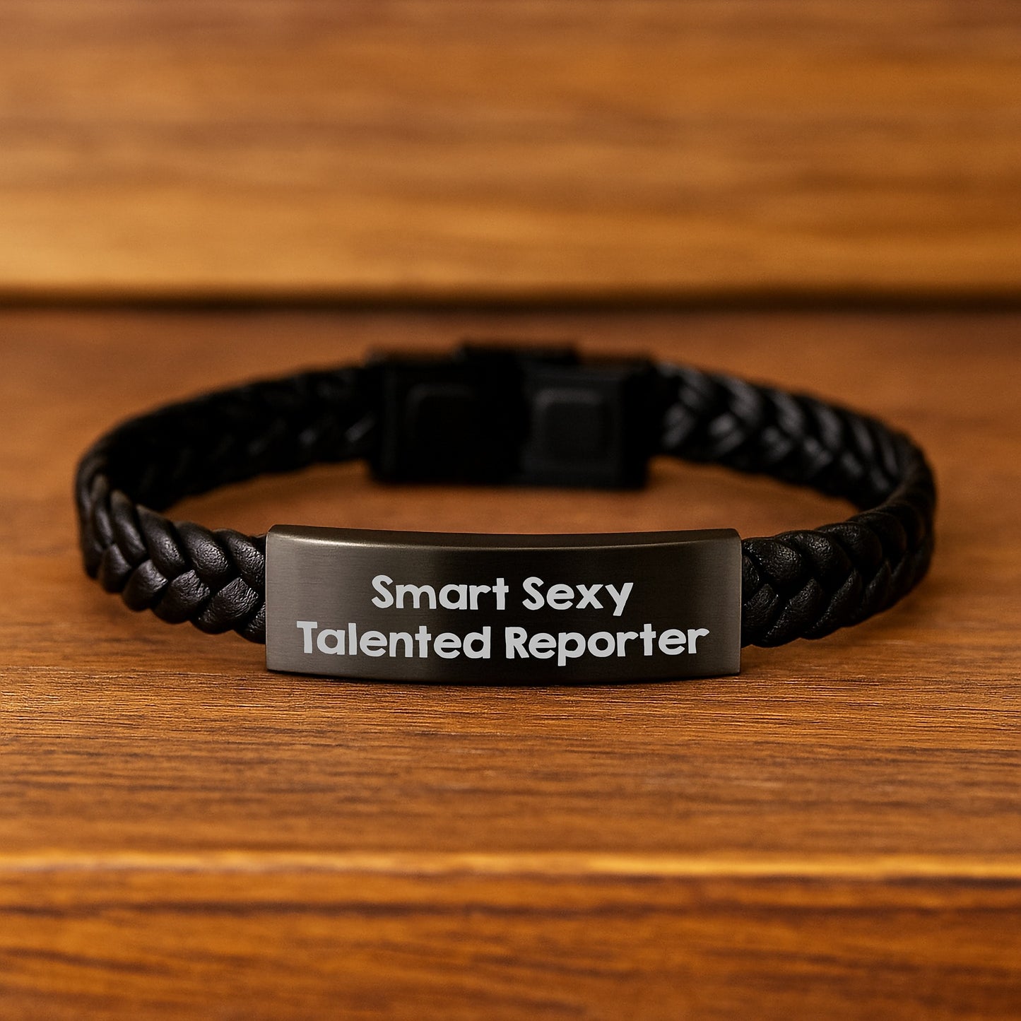 Funny Reporter Gifts for Men - Smart Sexy Inspiring Interlaced Leather Bracelet, Christmas Unique Gifts from Friends to Reporter Friends - Image 2