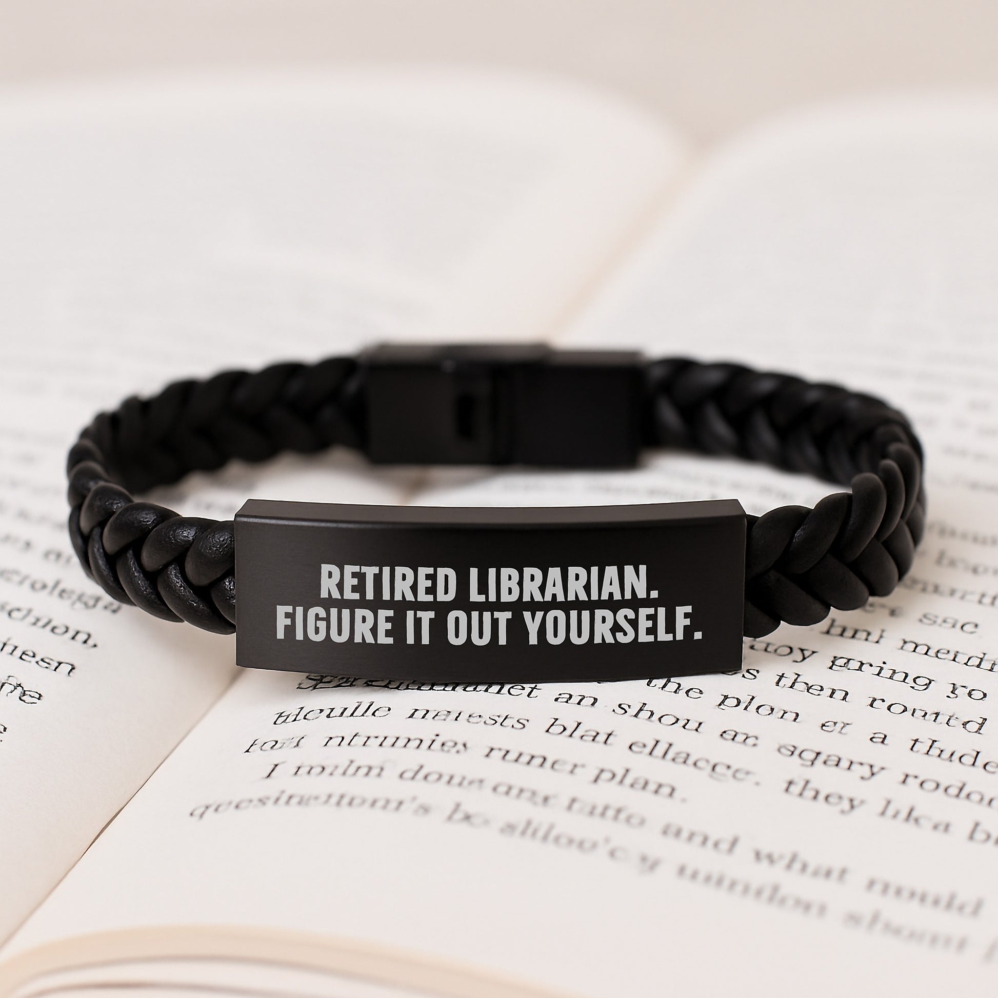 Funny Librarian Gifts with Interlaced Leather Bracelet - Gifts from Friends for Librarian Coworkers - Christmas Unique Presents - Image 3