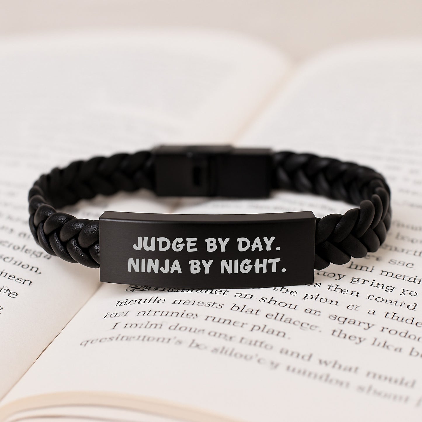 Judge By Day, Ninja By Night, Interlaced Leather Judge Gifts, Birthday Unique Gifts from Friends for Judge - Image 3
