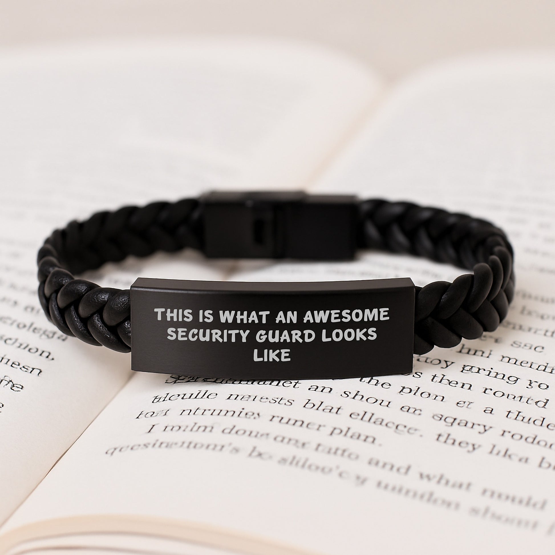 Security Guard Inspirational Gifts from Friends for Awesome Security Guard Interlaced Leather Bracelet Birthday Unique Gifts - Image 3