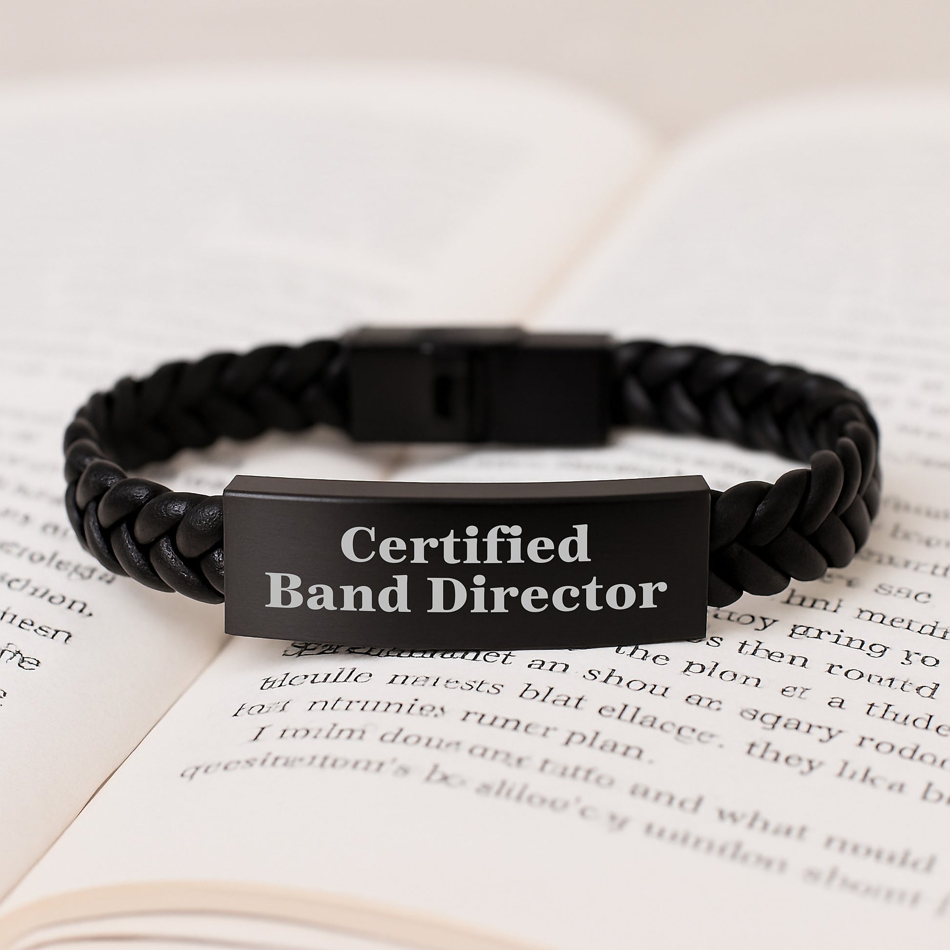 Funny Quote Band Director Gifts from Friends for Christmas Unique Interlaced Leather Bracelet Men - Certified Band Director - Image 3
