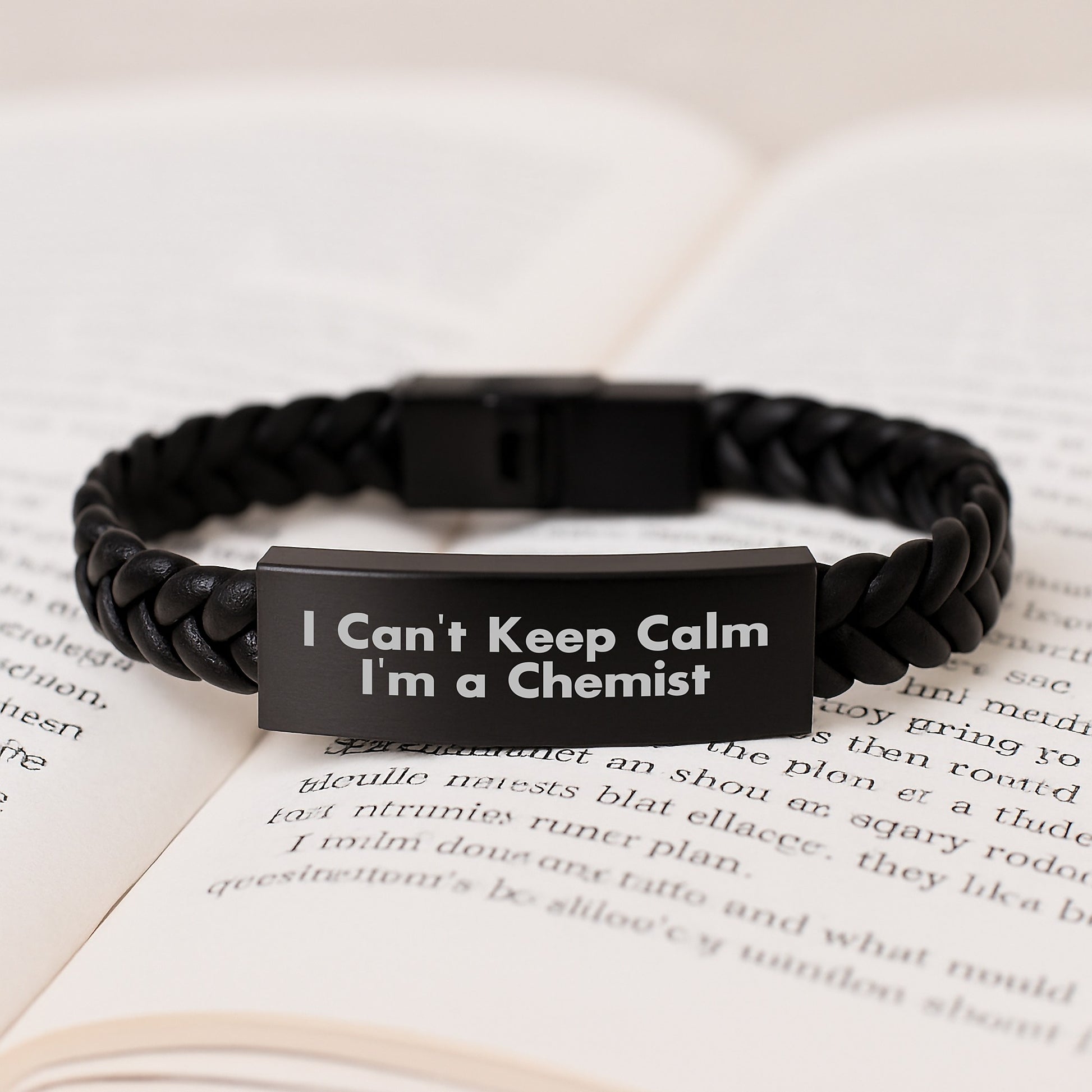 Funny I Can't Keep Calm I'm A Chemist Gifts for Men, Christmas Unique Gifts from Friends, Interlaced Leather Bracelet, Chemist Style - Image 3