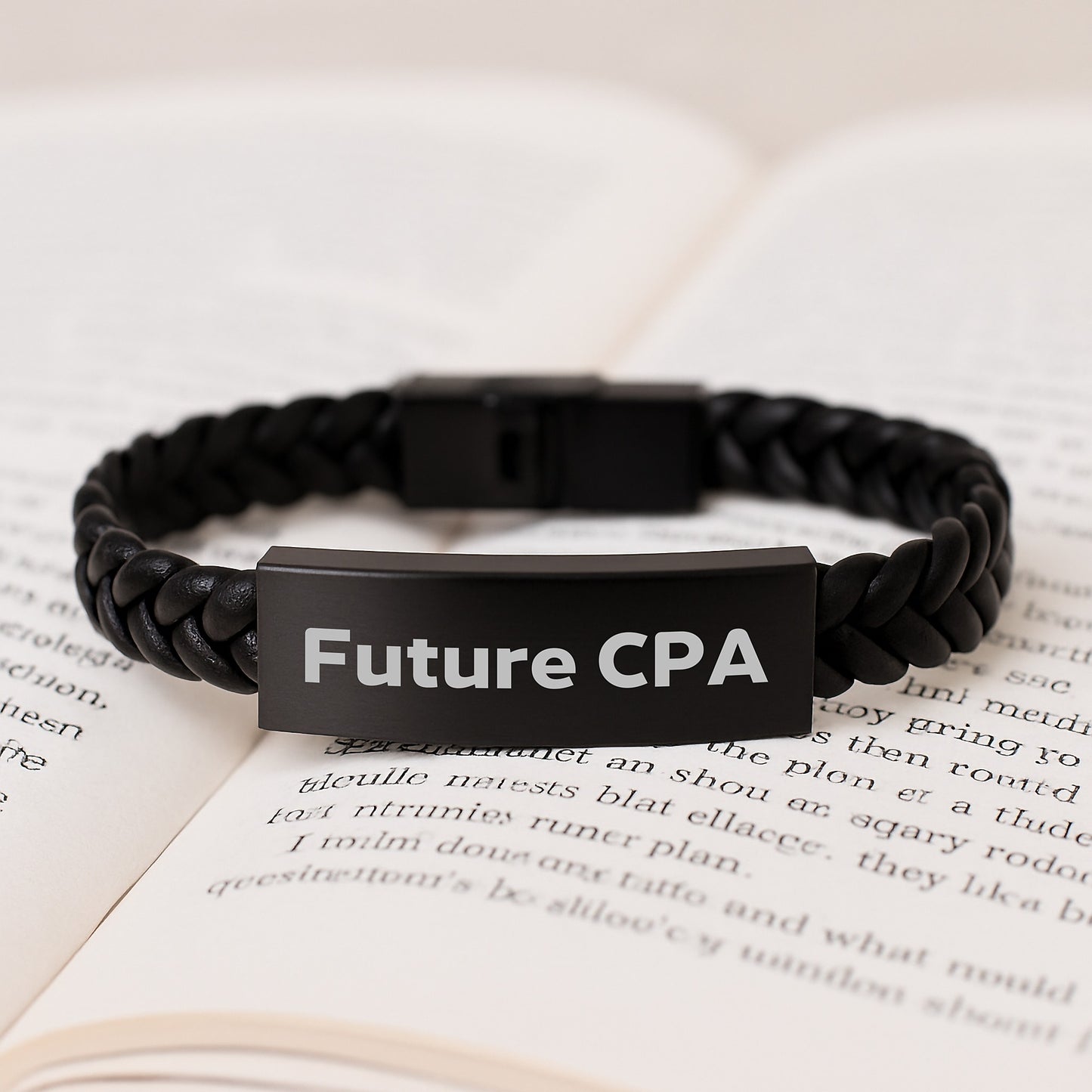 Funny CPA Future Quotes Interlaced Leather Bracelet Gifts from Friends to Future CPAs, Unique Graduation Gifts for CPA Students - Image 3