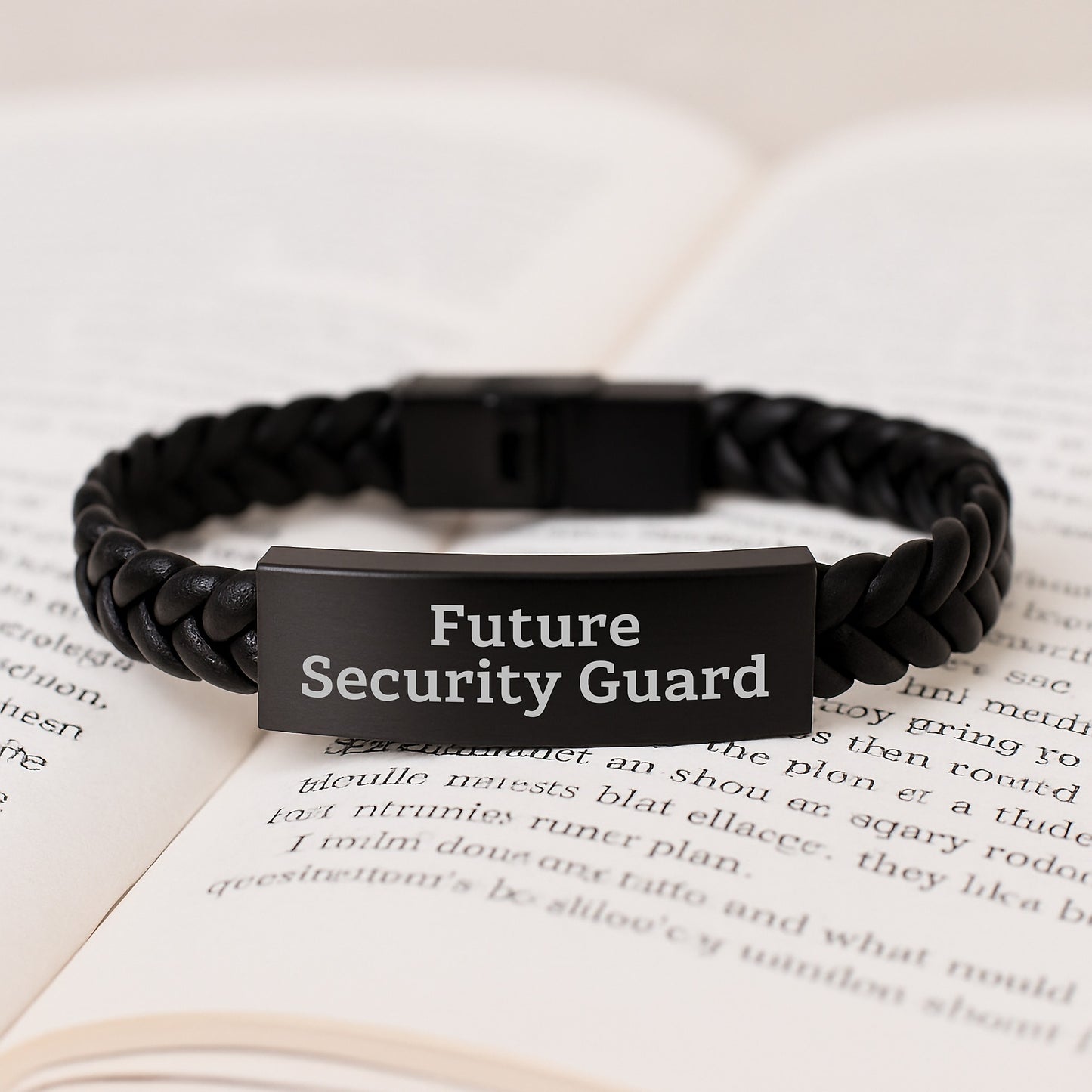 Security Guard Gifts from Friends - Future Security Guard Inspirational Quote Interlaced Leather Bracelet for Men Women Security Guard Graduation Unique Gifts - Image 3