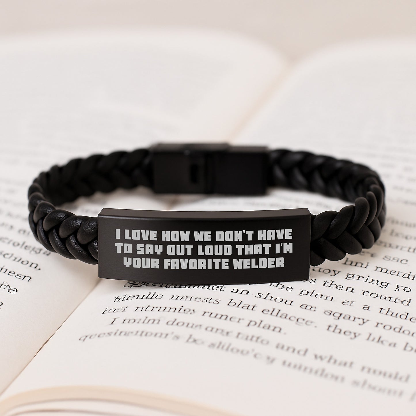 Welder's Favorite Quote Interlaced Leather Bracelet Gifts from Men to Favorite Welder for Graduation Unique Gifts - Image 3