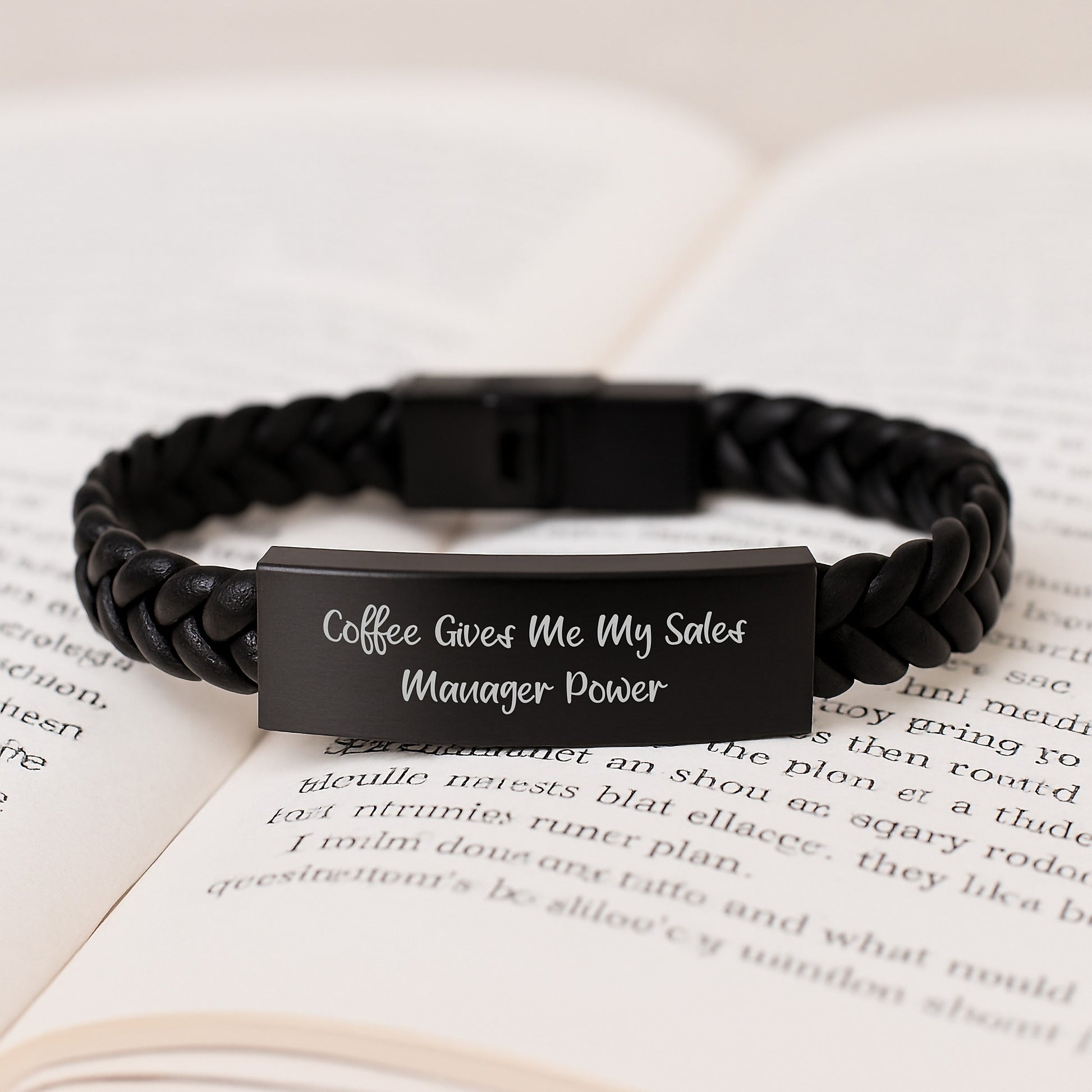 Funny Sales Manager Gift for Men, Christmas Unique Sales Manager Bracelet Gifts from Friends, Inspirational Interlaced Leather Bracelet for Sales Manager - Image 3