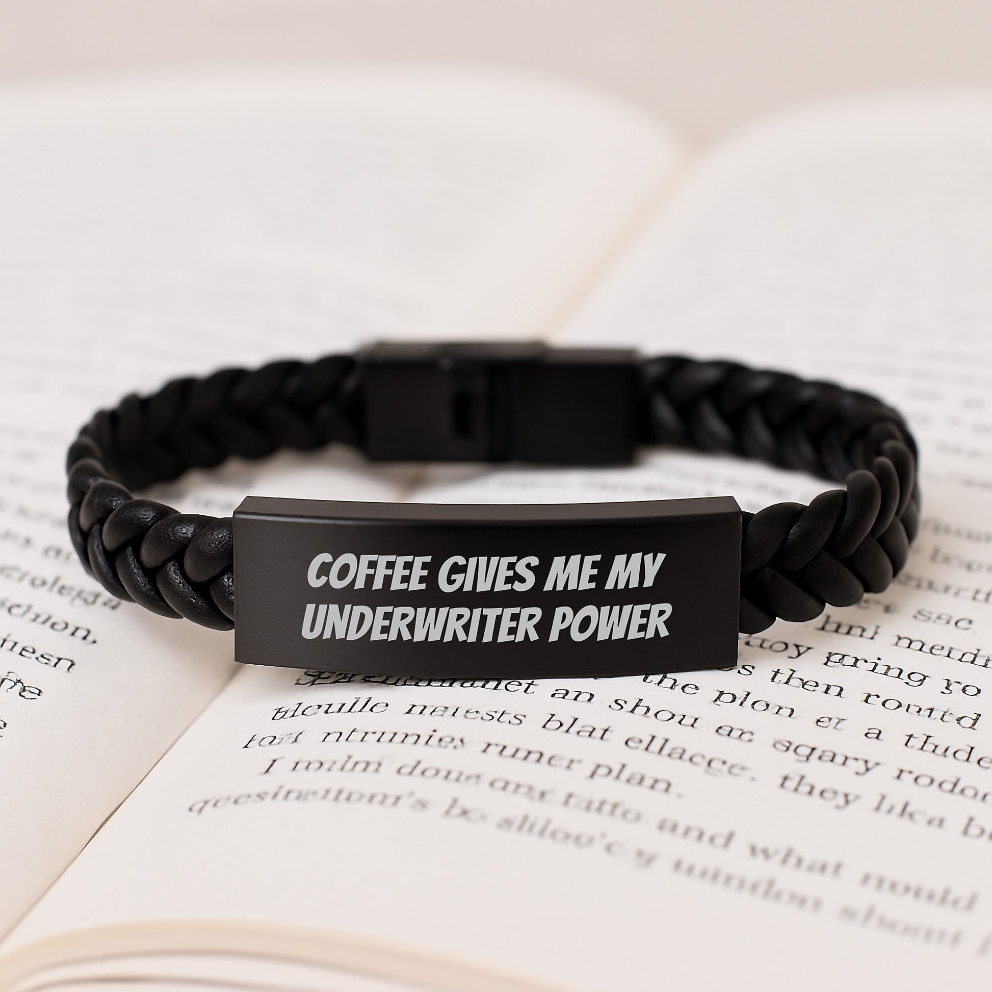 Underwriter Power Gifts, Funny Quote Interlaced Leather Bracelet for Men, Unique Graduation Gifts from Friends, Underwriter Wife Gifts, Underwriter Husband Gifts, Underwriter Family Unique Gifts - Image 3